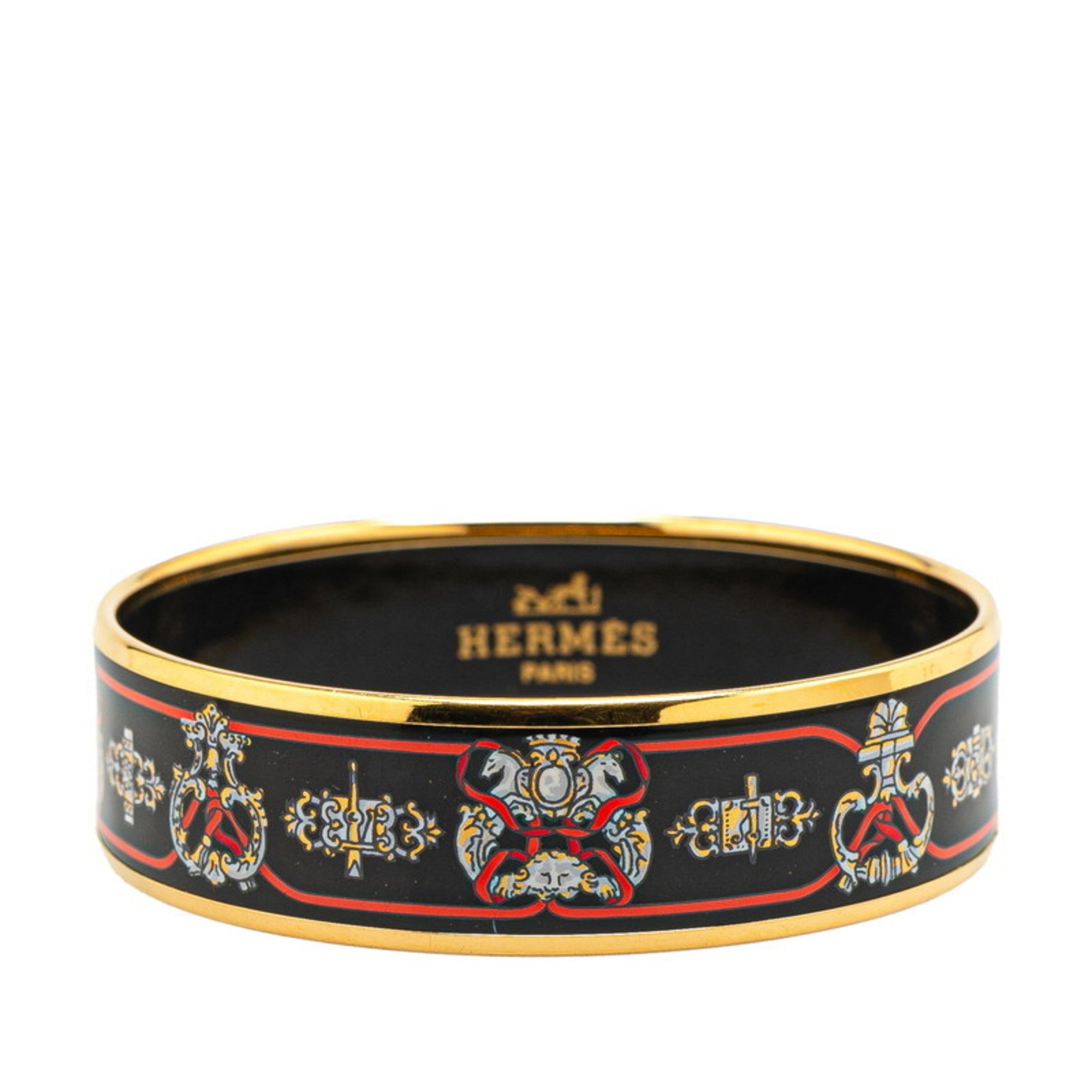 Bangle Black and Gold and Multicolor Bracelet