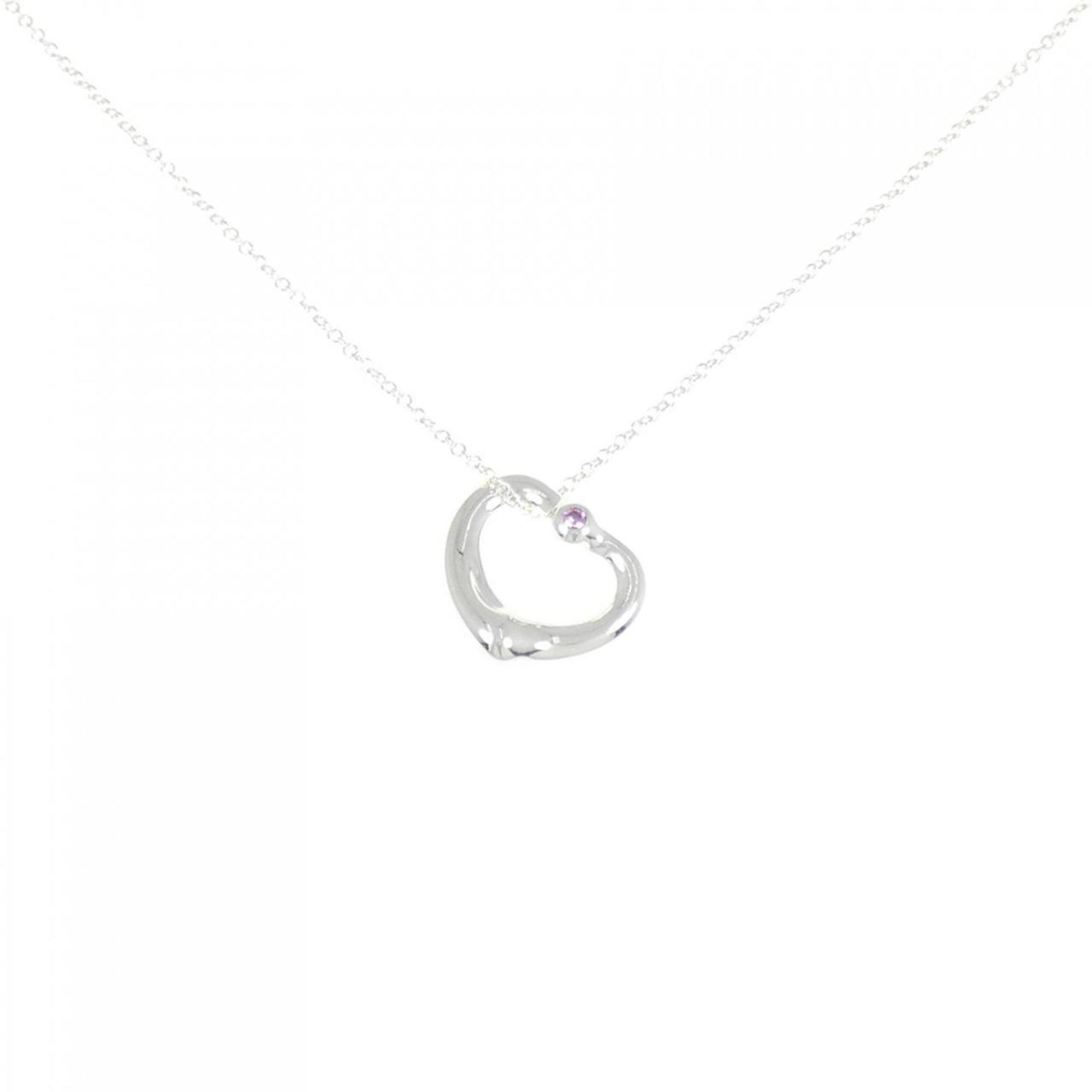 Open Heart Pendant Necklace Sterling Silver 14.9mm
