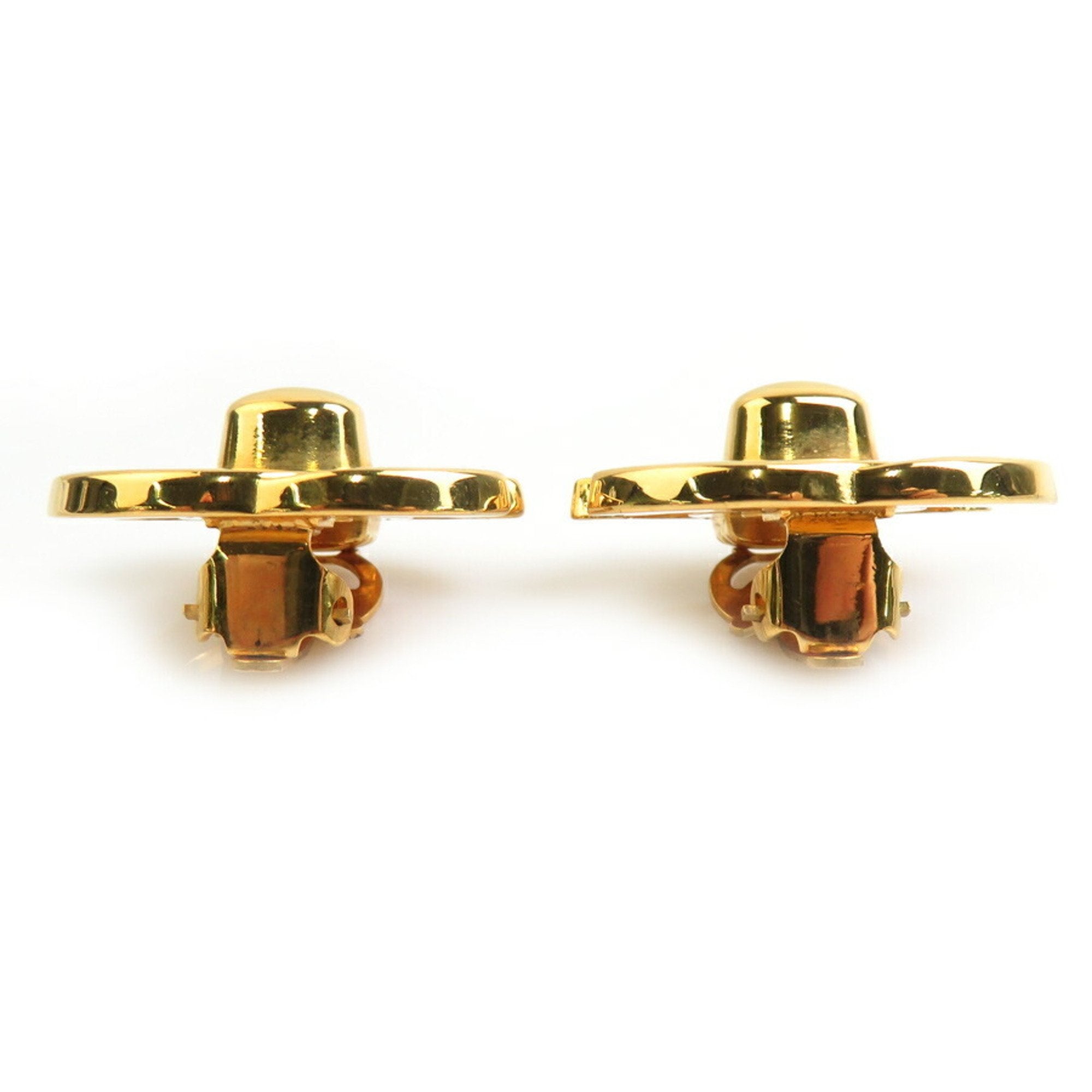 CC Logo Clip-On Earrings Gold-Tone Metal Gold-Tone Metal
