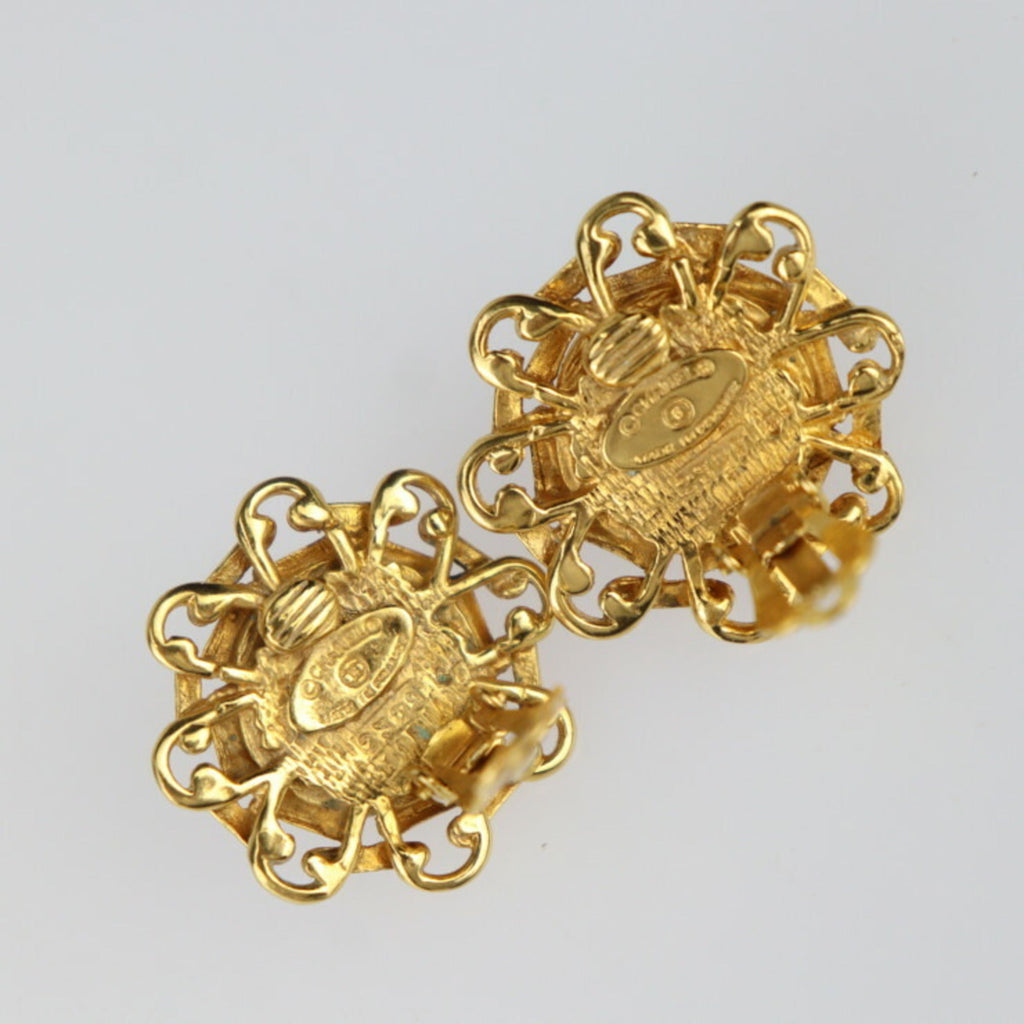 Vintage Clip-On Earrings Clip-On Gold-Tone Metal