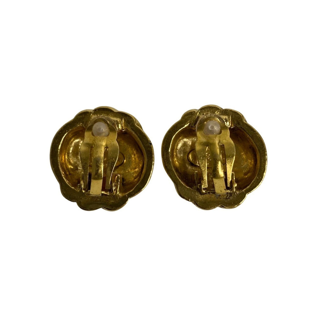 CC Logo Clip-On Earrings Metal Gold-Tone Metal