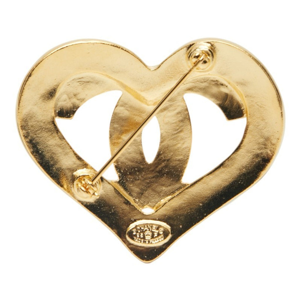 CC Logo Heart Brooch Metal