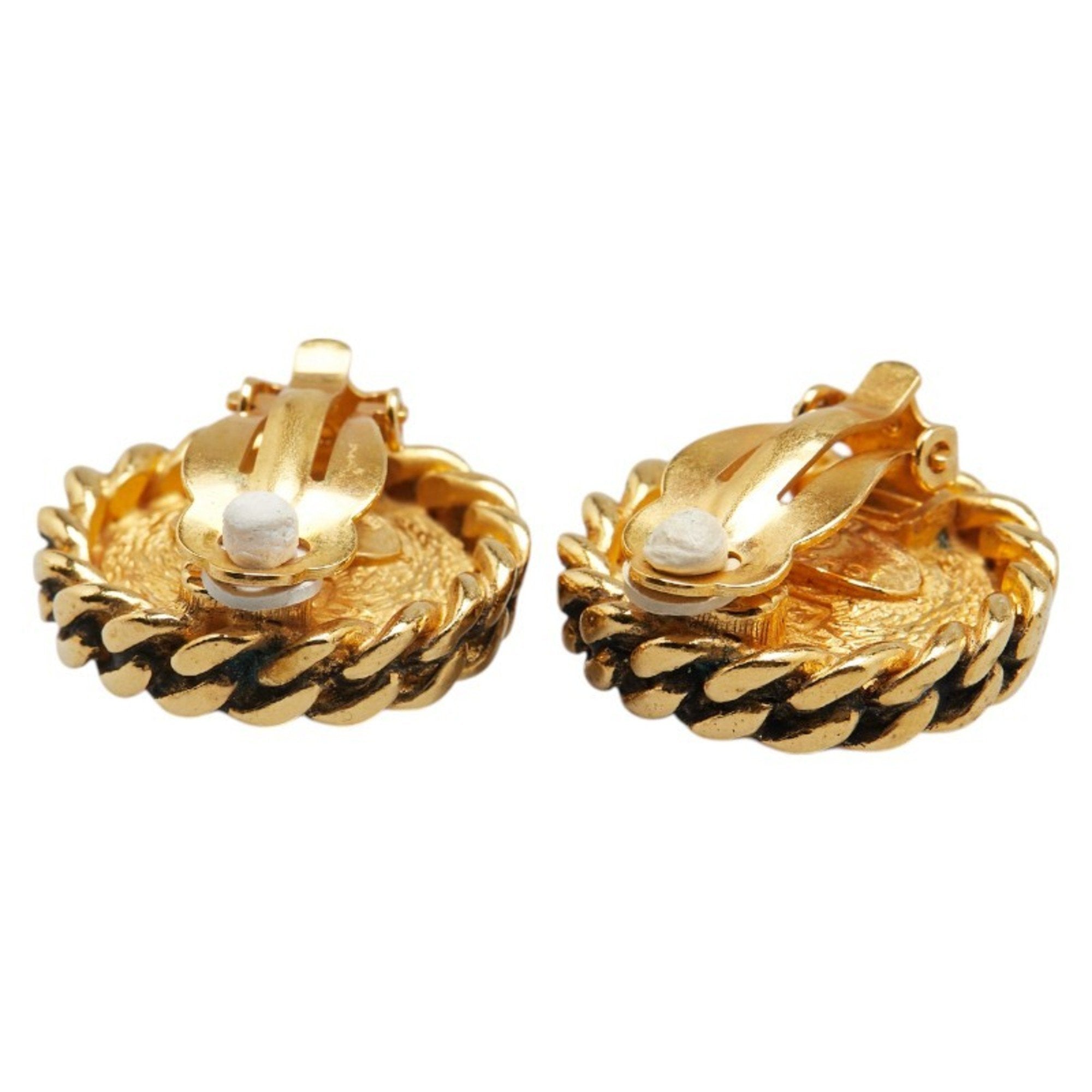 Vintage Earrings Pearl Gold-Tone Metal