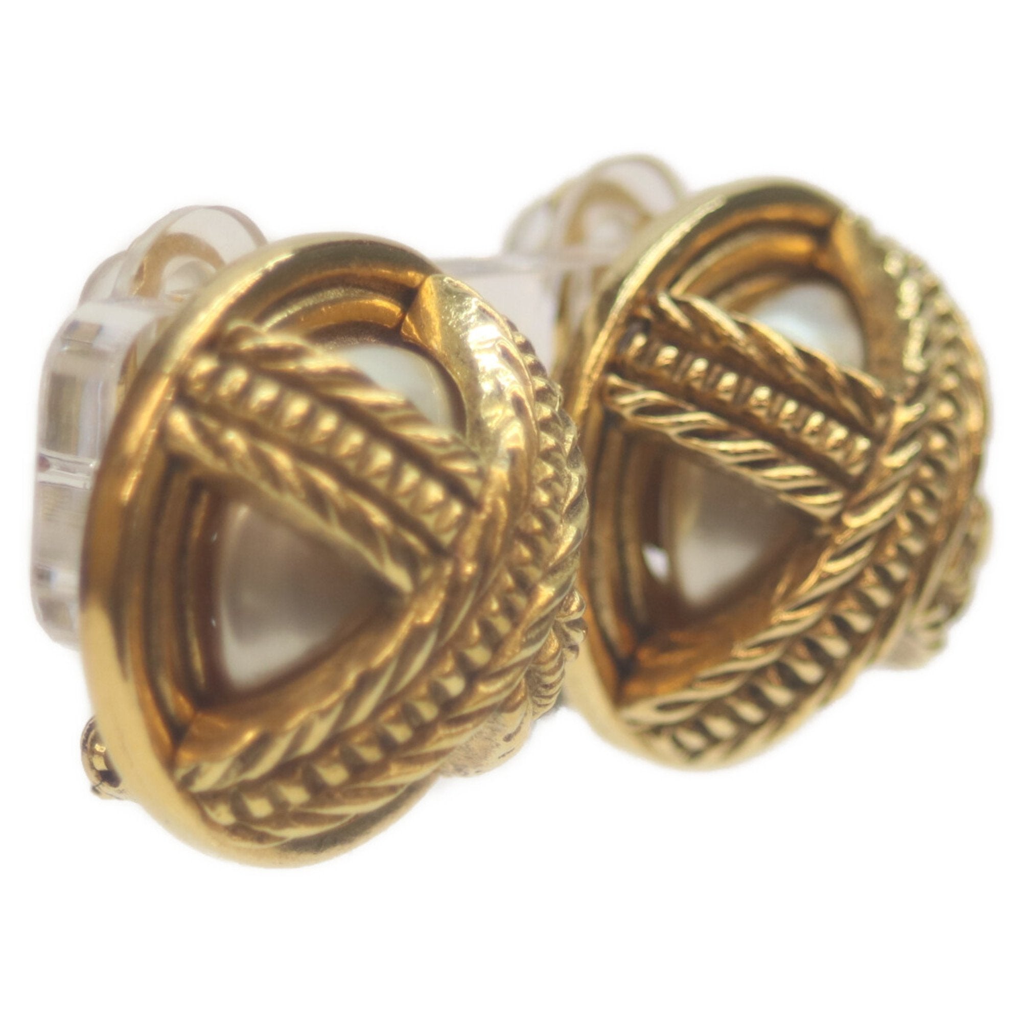 Earrings Pearl Gold-Tone Metal