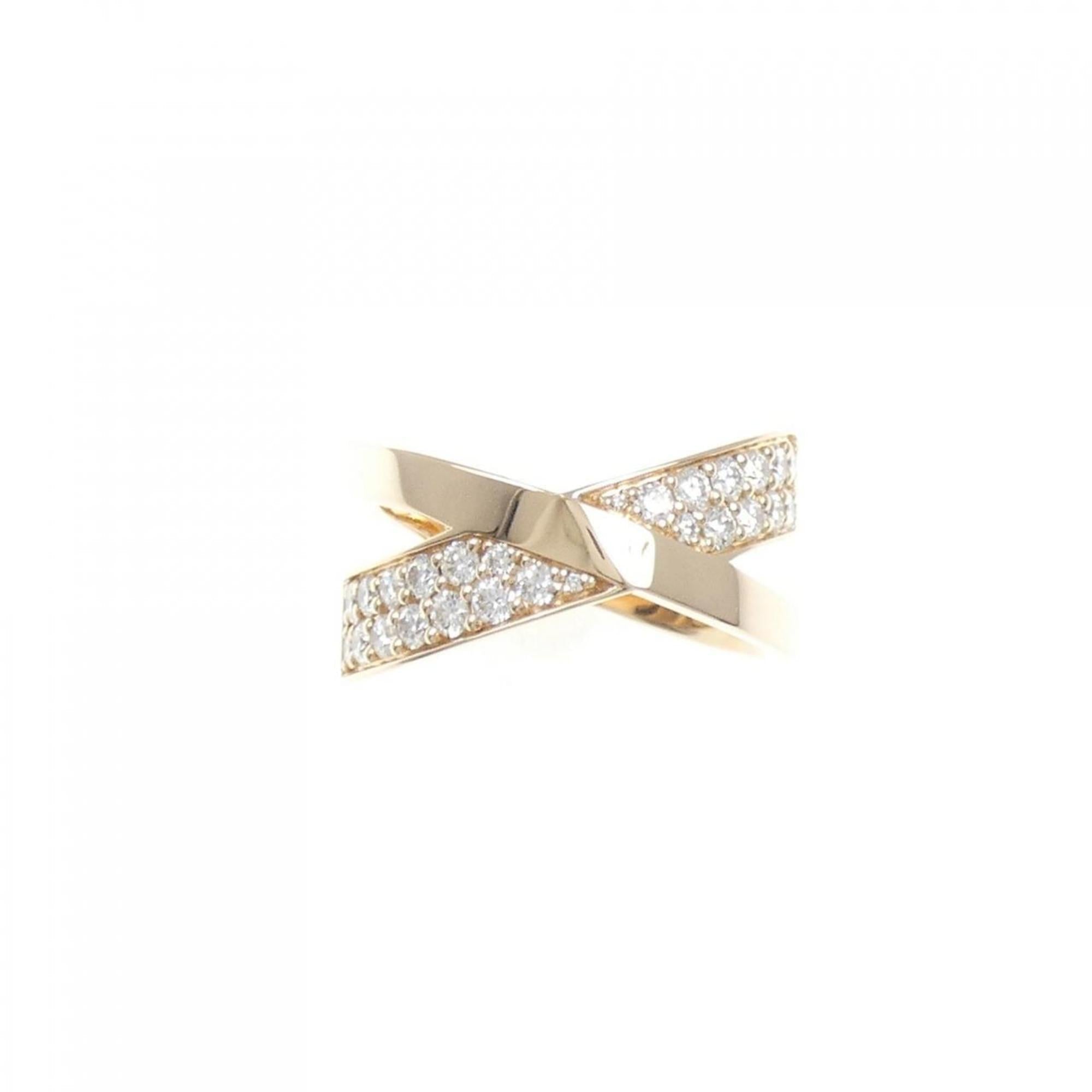 X Wide Ring Pink with Diamond