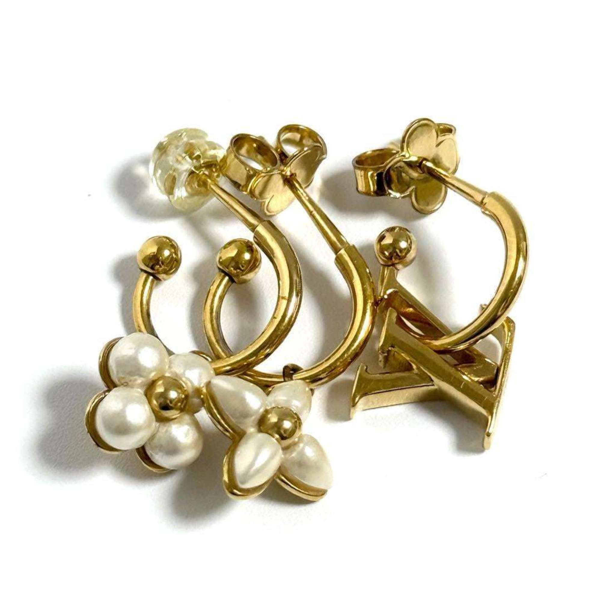 Earrings Artificial Pearl and Metal