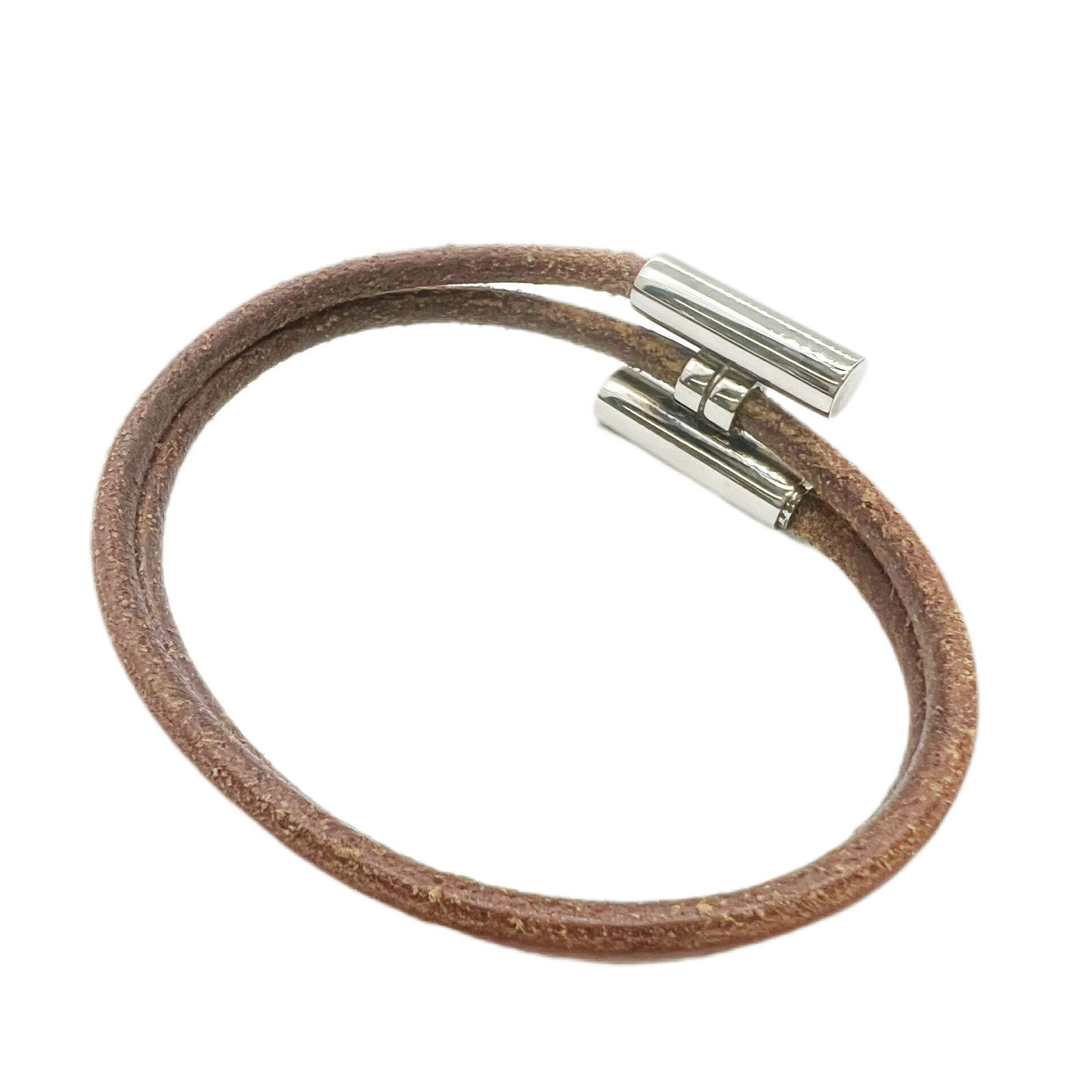 Bracelet Brown Leather and Metal