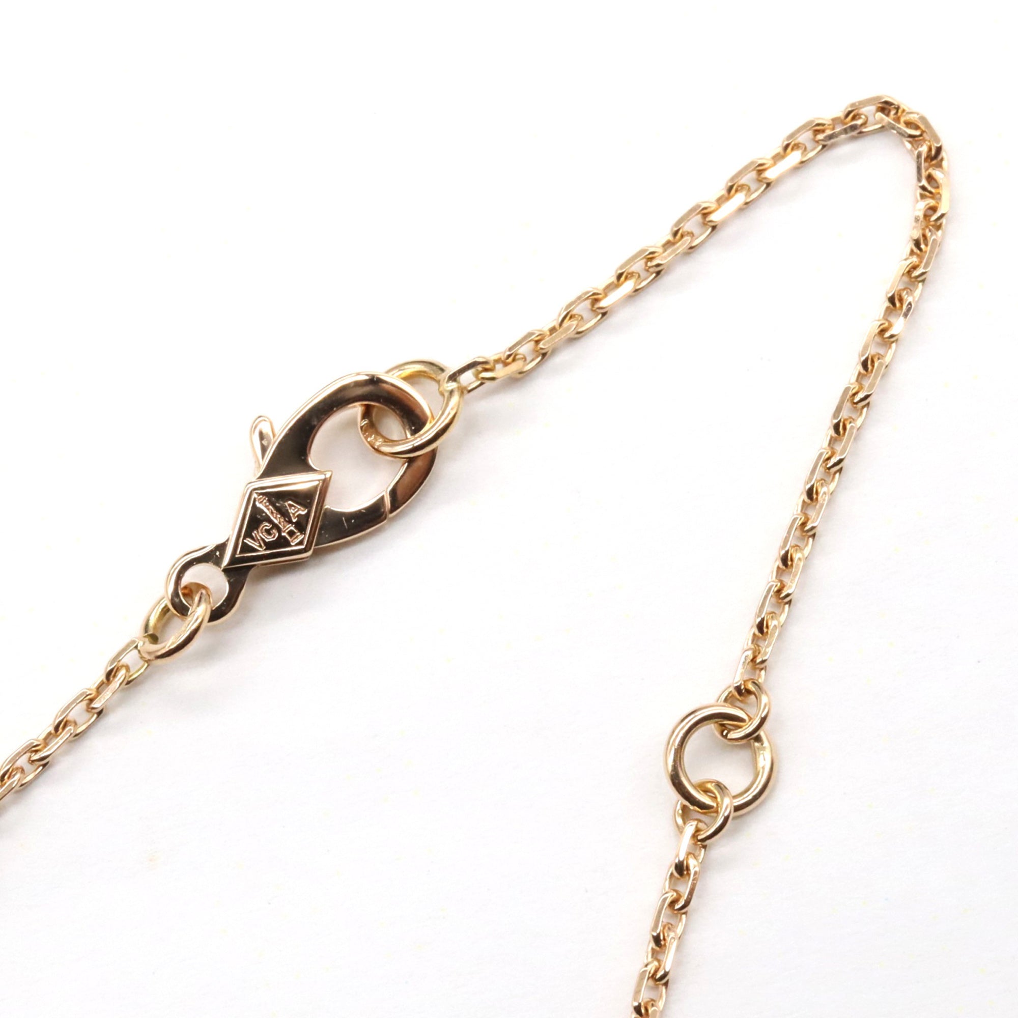 Vintage Alhambra Pendant Necklace 18K Rose Gold and Onyx