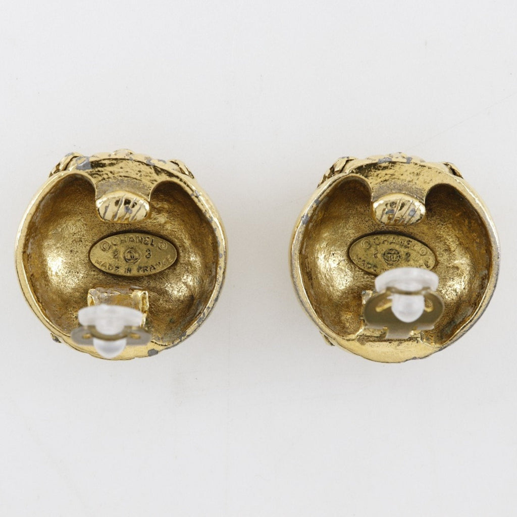CC Logo Clip-On Earrings Metal Gold-Tone Metal