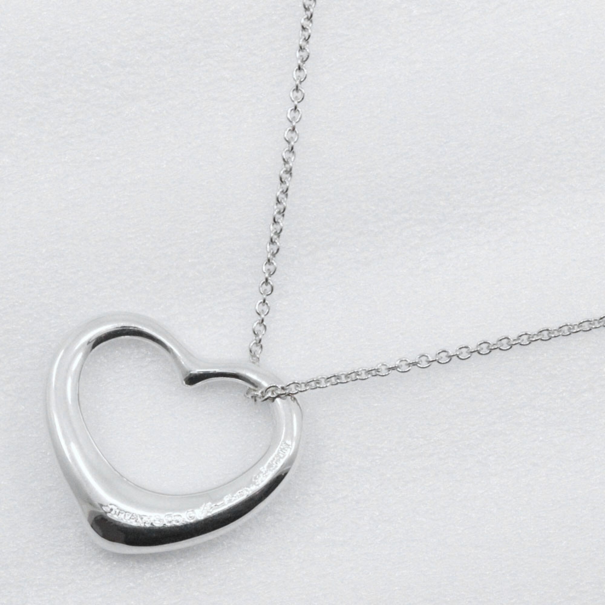 Open Heart Pendant Necklace Sterling Silver 26mm