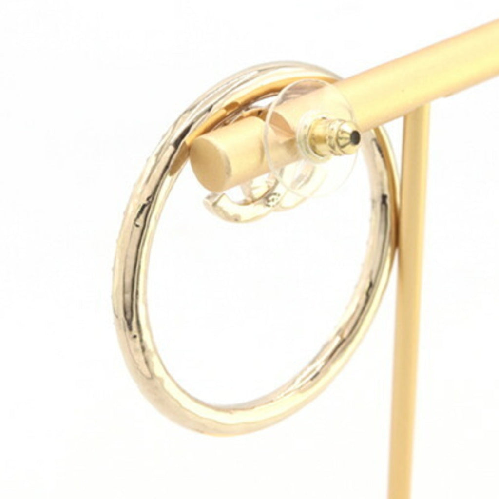 CC Logo Single Earring Gold-Tone Metal
