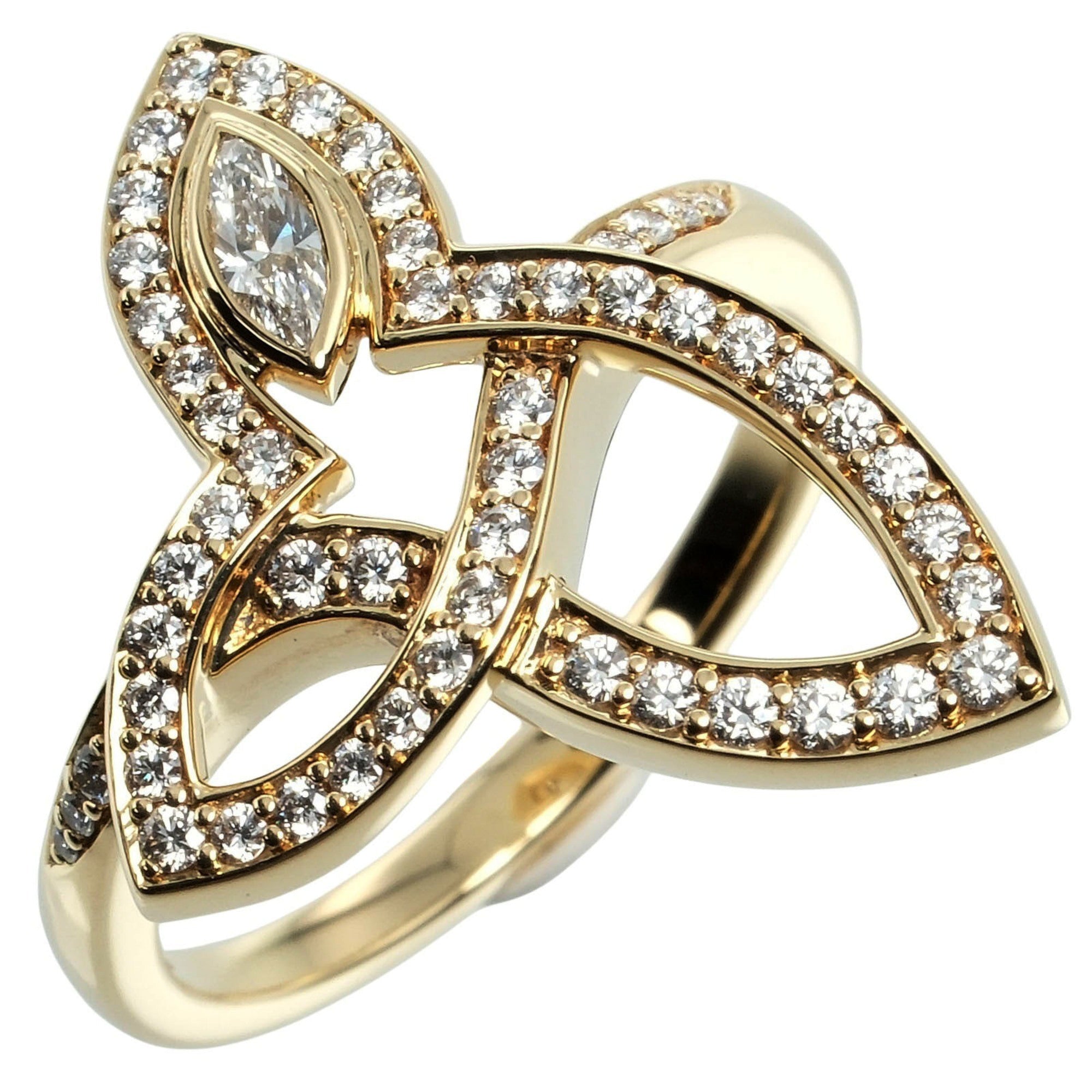 Band Ring 18K Yellow Gold with Diamond