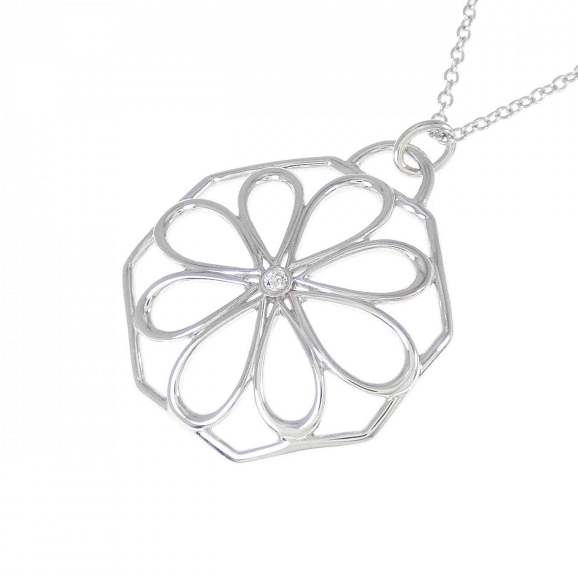 Pendant Necklace 18K White Gold with Diamond