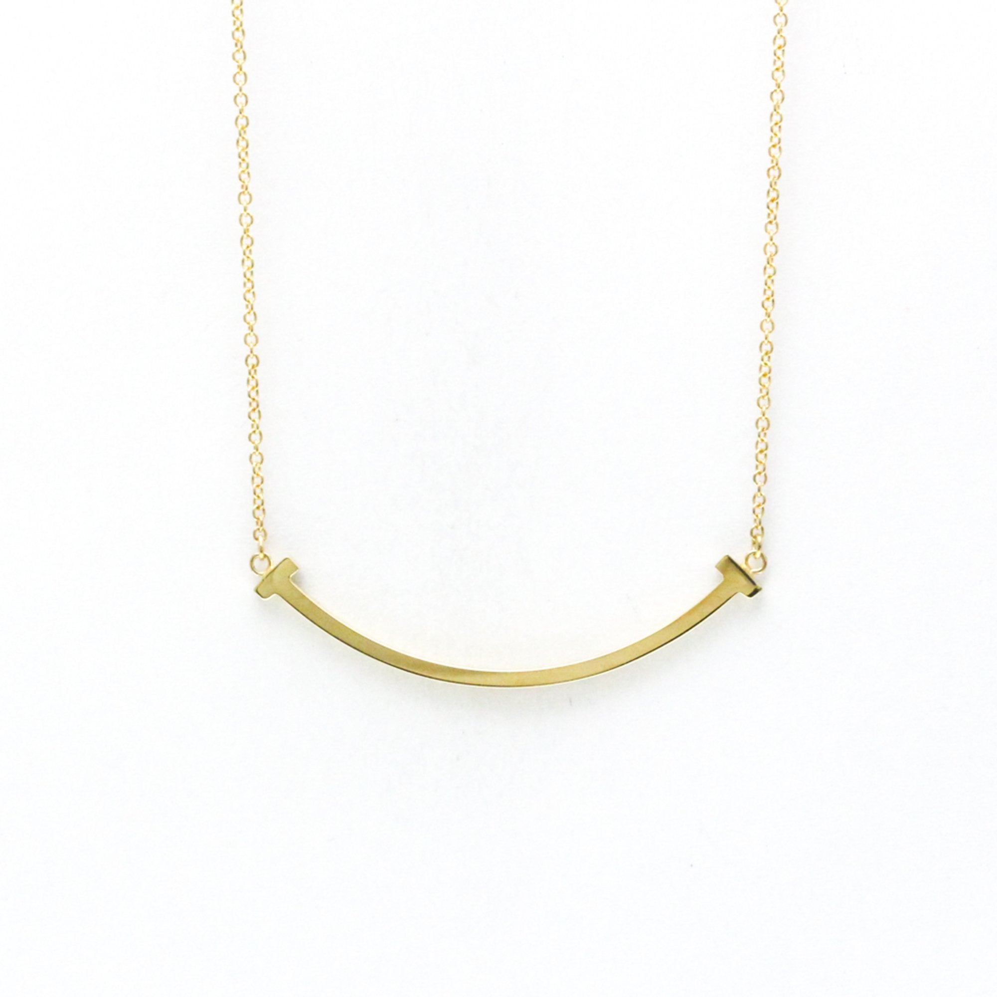 T Smile Pendant Necklace 18K Yellow Gold