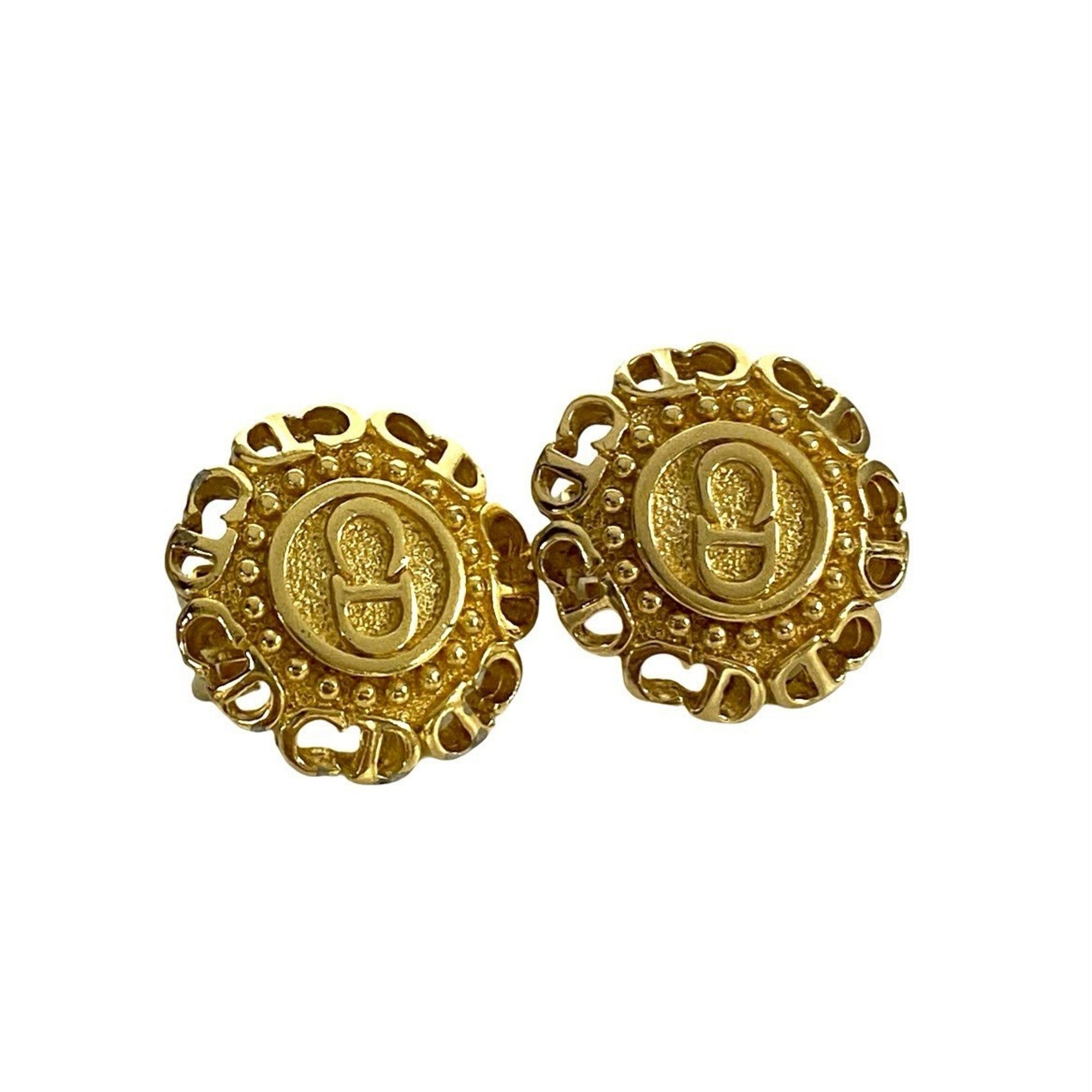 Earrings Logo Gold-Tone Metal