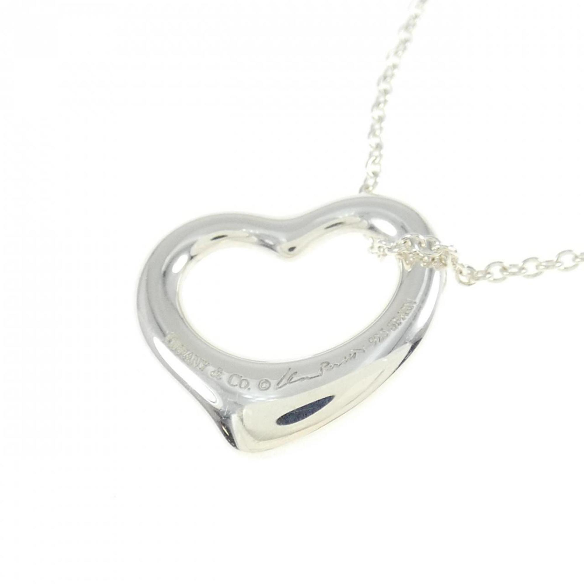 Open Heart Pendant Necklace Sterling Silver 15.9mm