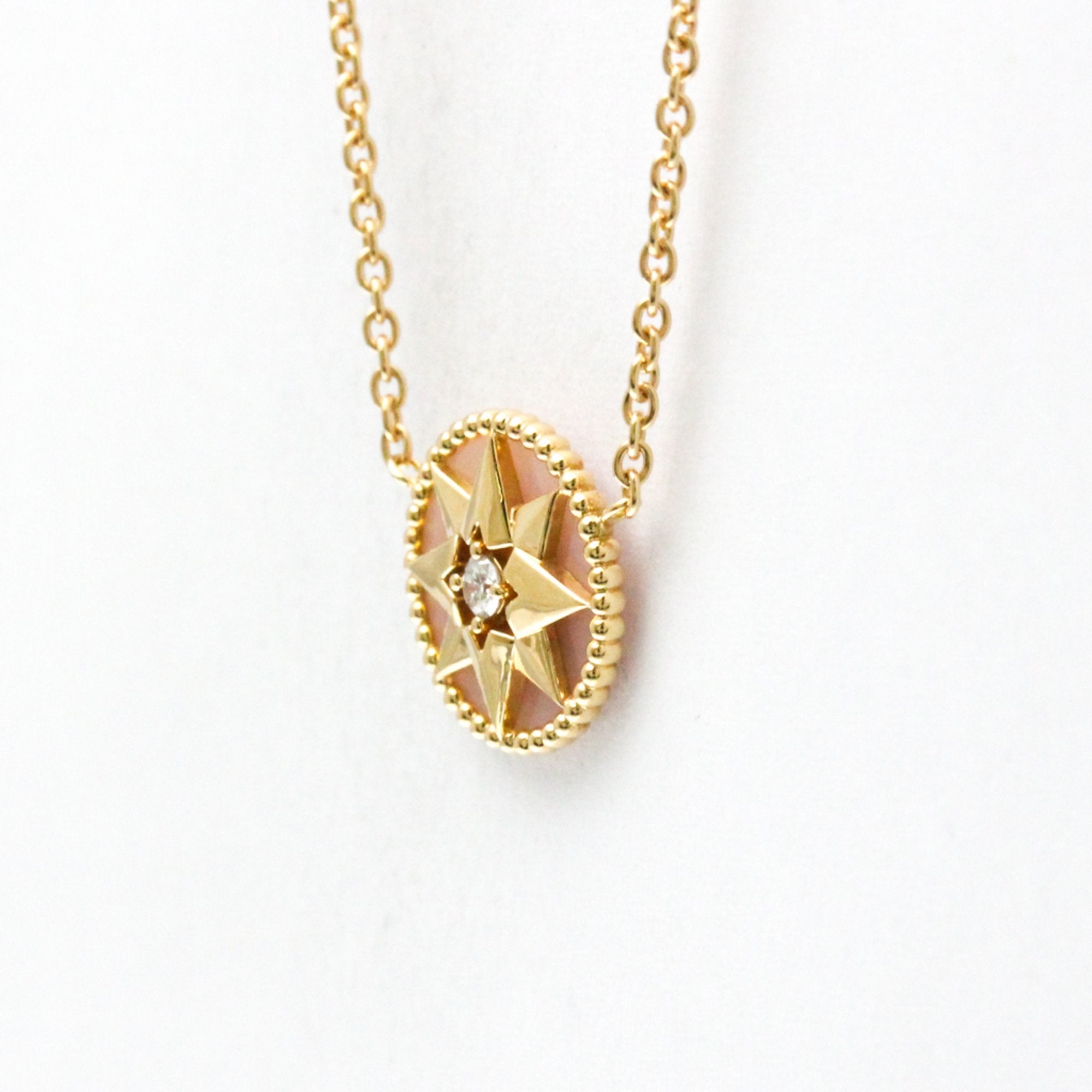 Rose Devant Pendant Necklace 18K Rose Gold with Opal