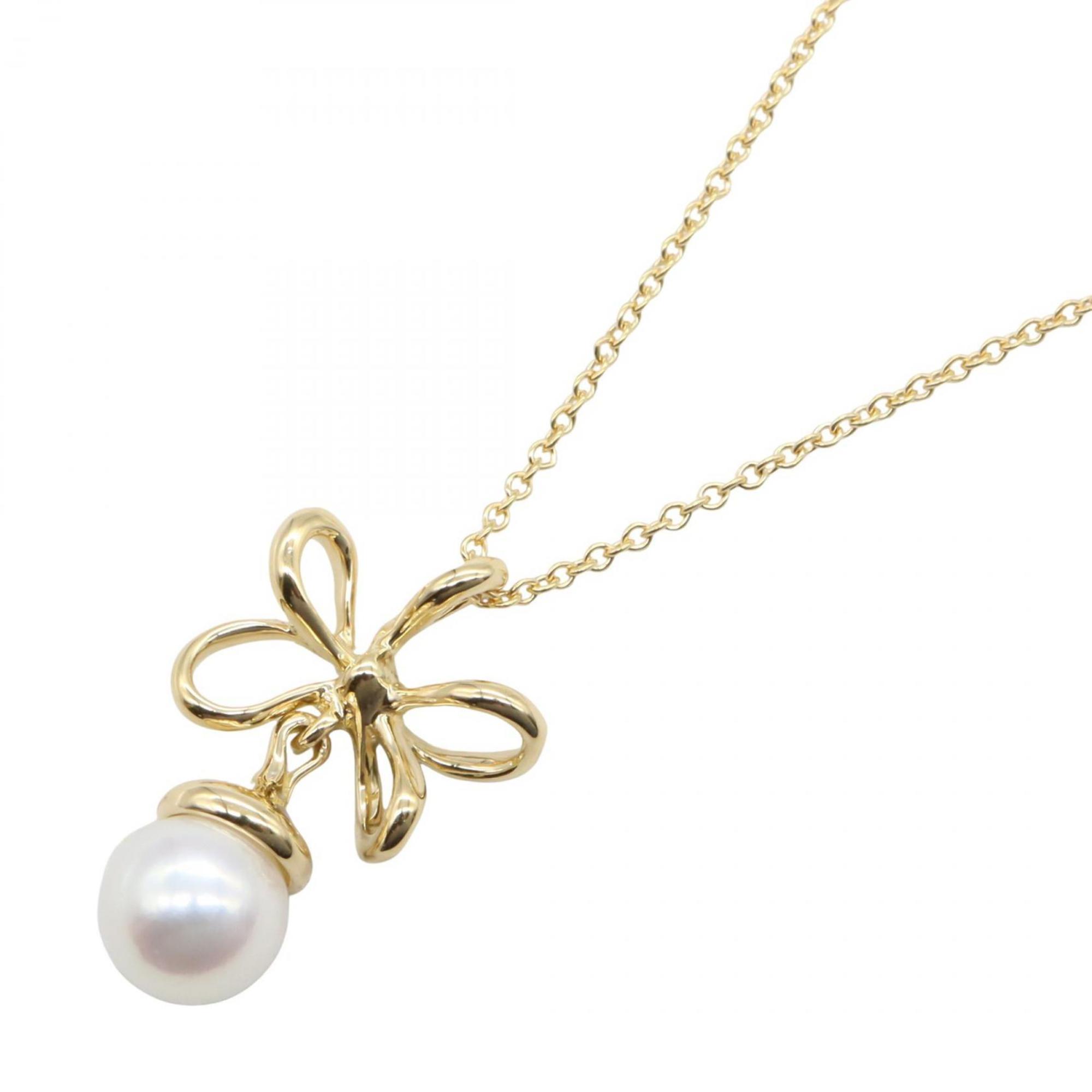 Pearl Pendant Necklace 18K Yellow Gold