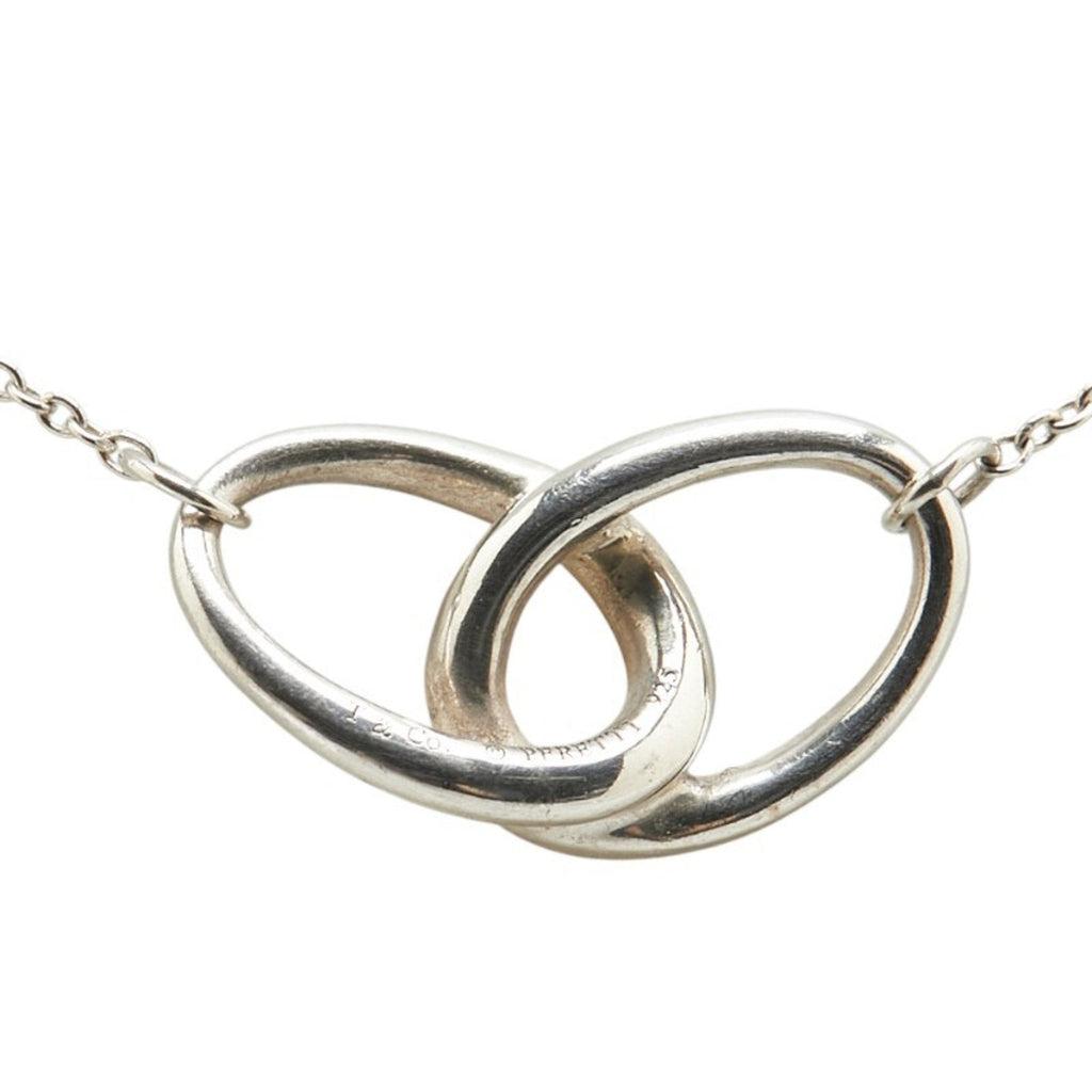 Double Loop Pendant Necklace Sterling Silver