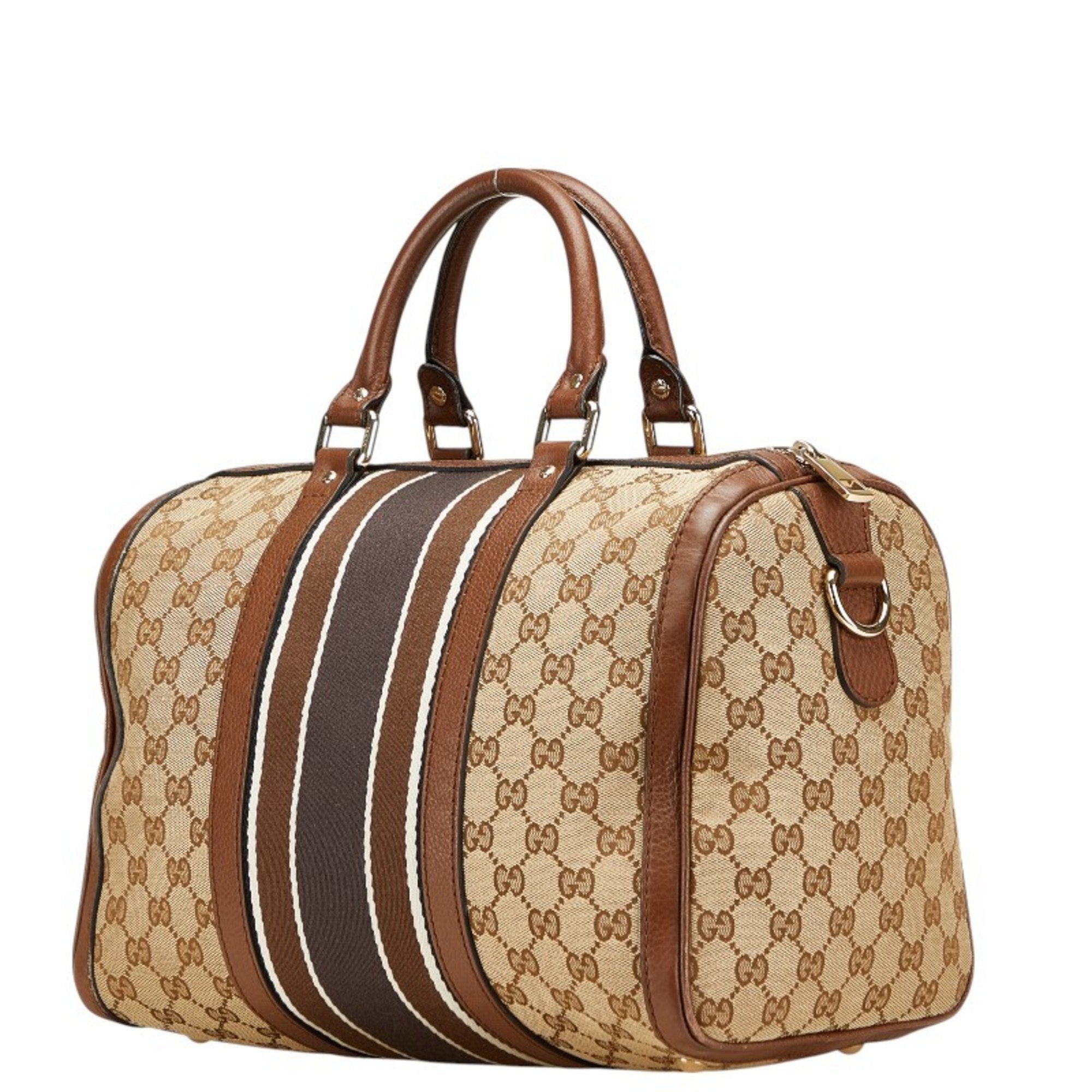 Vintage Web Boston Bag GG Canvas Medium