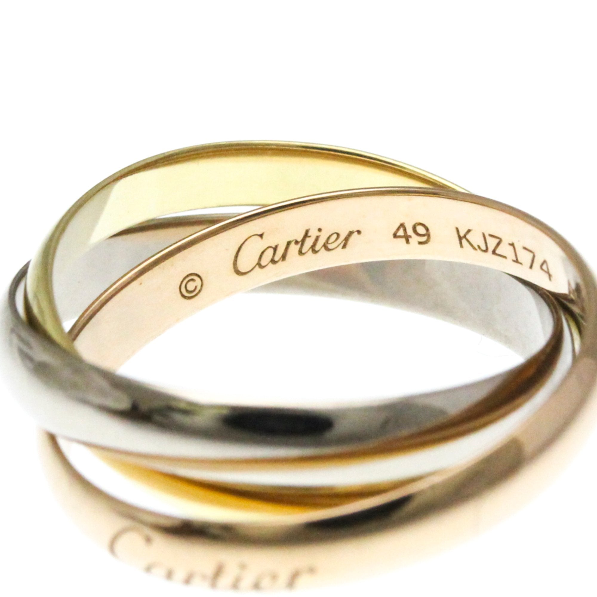 Vendome Louis Cartier Band Ring 18K Tricolor Gold
