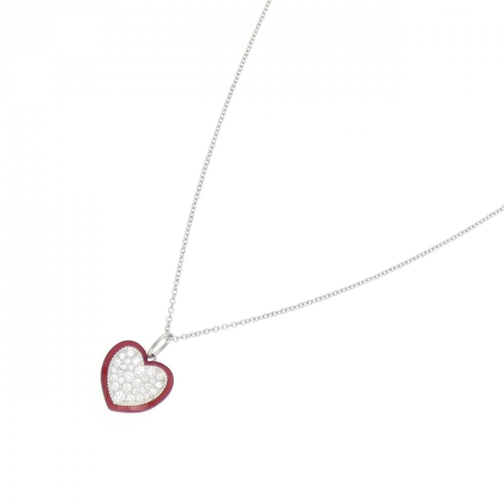 Heart Pendant Necklace Platinum with Diamond