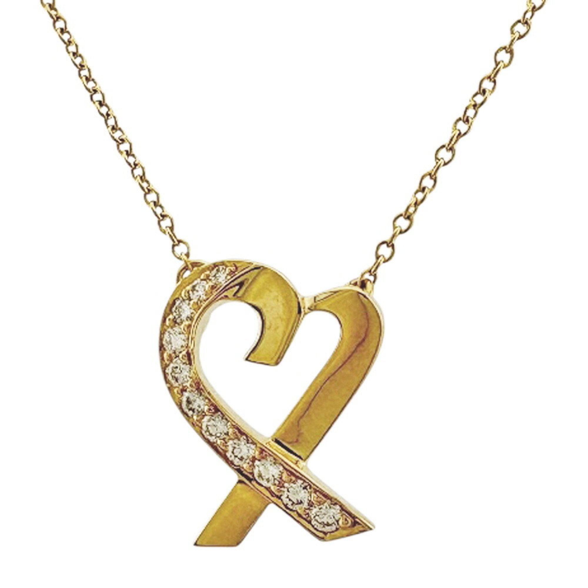 Loving Heart Pendant Necklace 18K Yellow Gold with Diamond