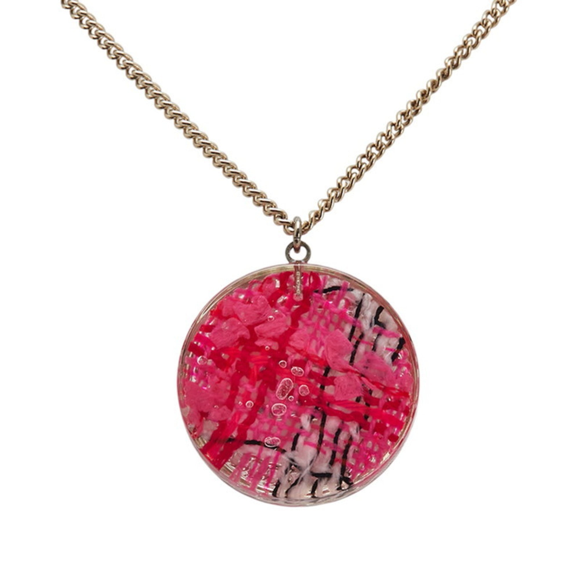 CC Logo Chain Pendant Necklace Gold-Tone Metal