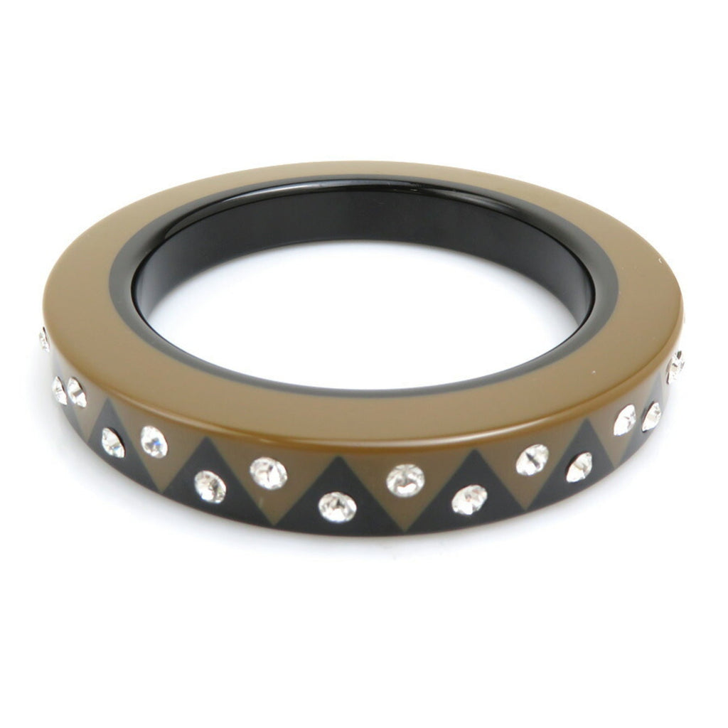 Bracelet Plastic Black And Brown With Rhinestone