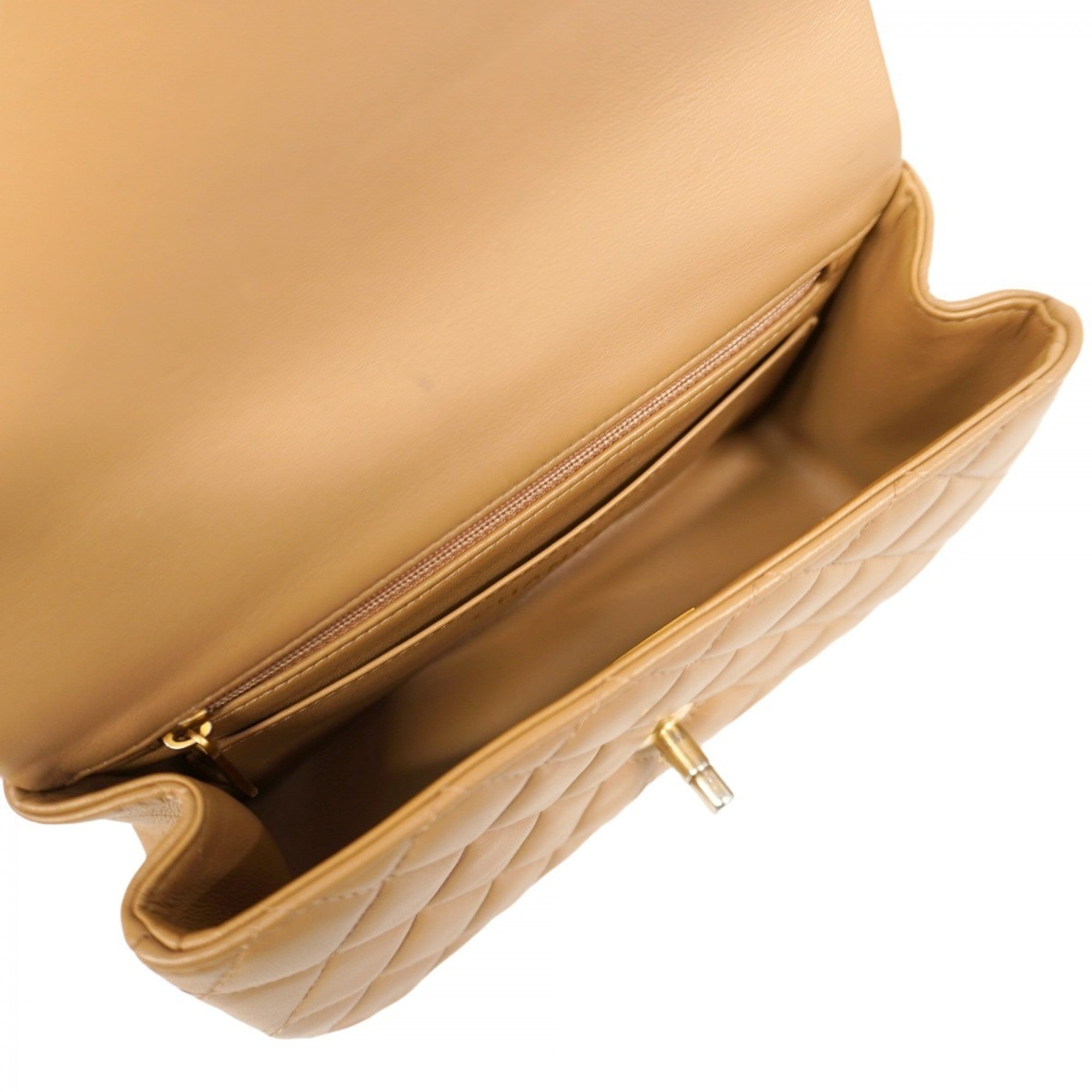 Classic Single Flap Top Handle Bag Quilted Lambskin Mini