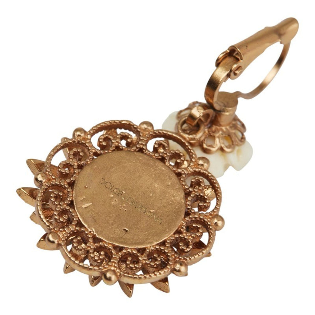 Rhinestone Clip-On Earrings Gold Plated and Rhinestone