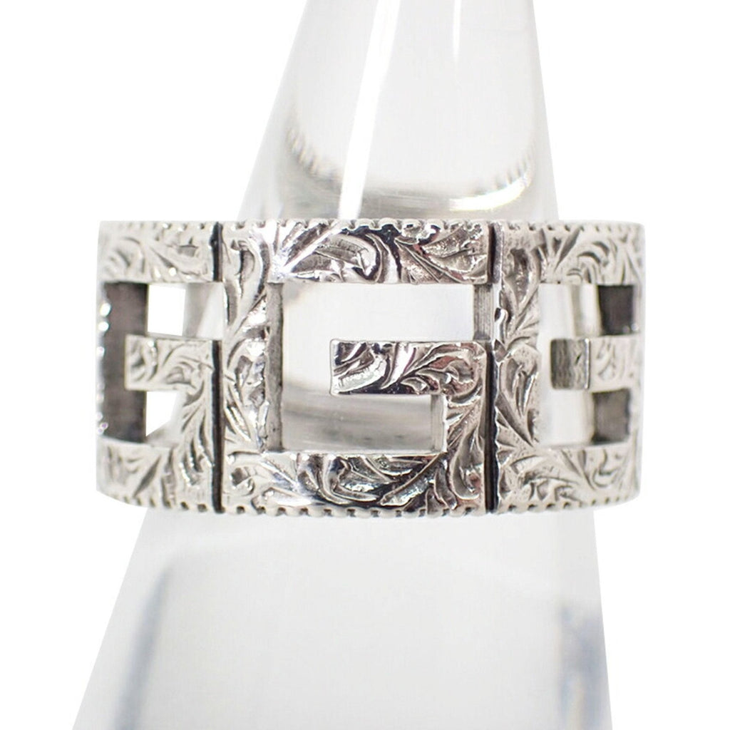 Arabesque Square G Wide Ring Sterling Silver