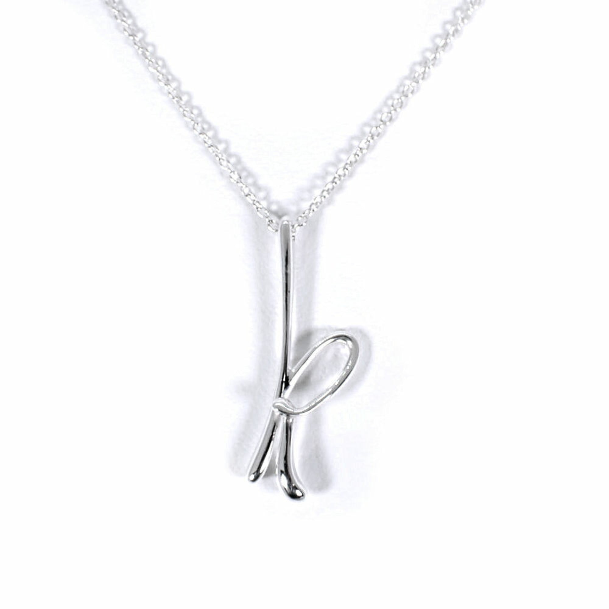 Initial K Pendant Necklace Sterling Silver