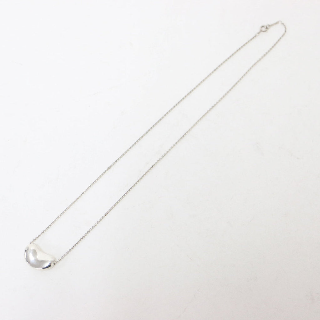 Bean Pendant Necklace Sterling Silver 11mm