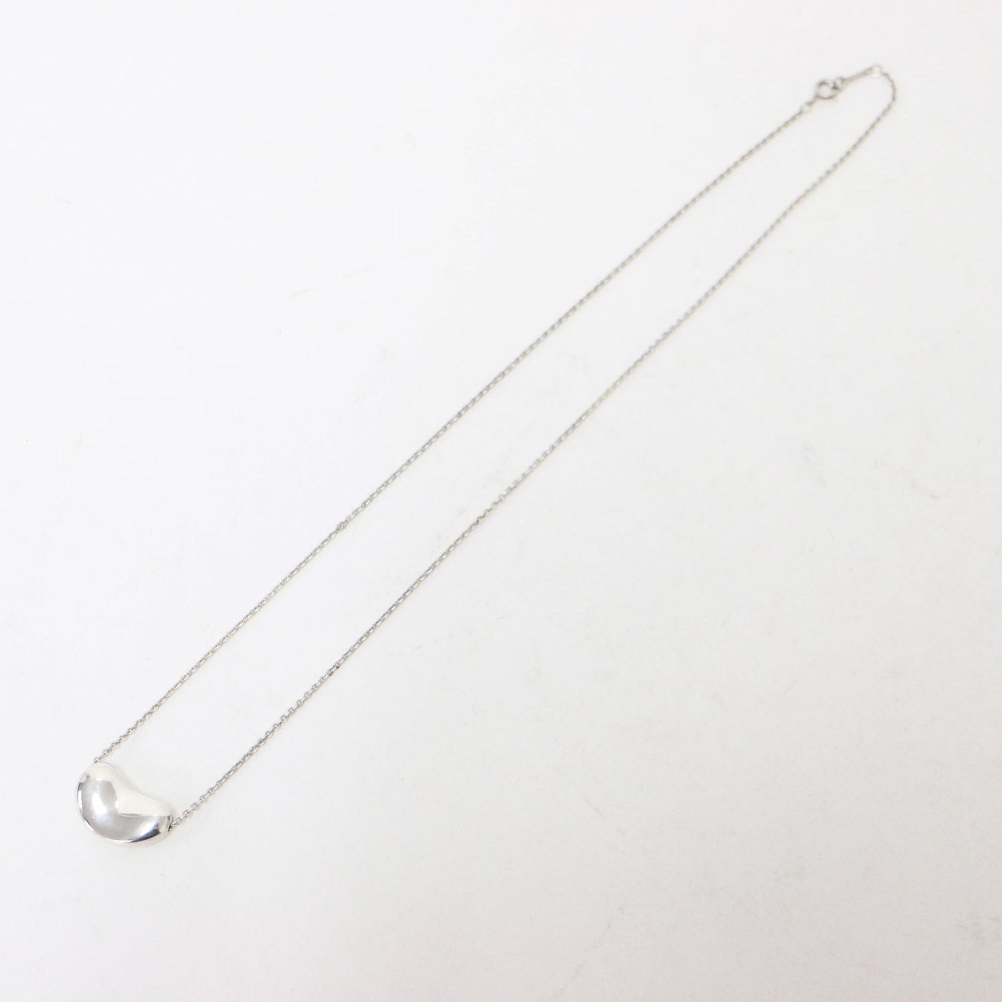 Bean Pendant Necklace Sterling Silver 11mm