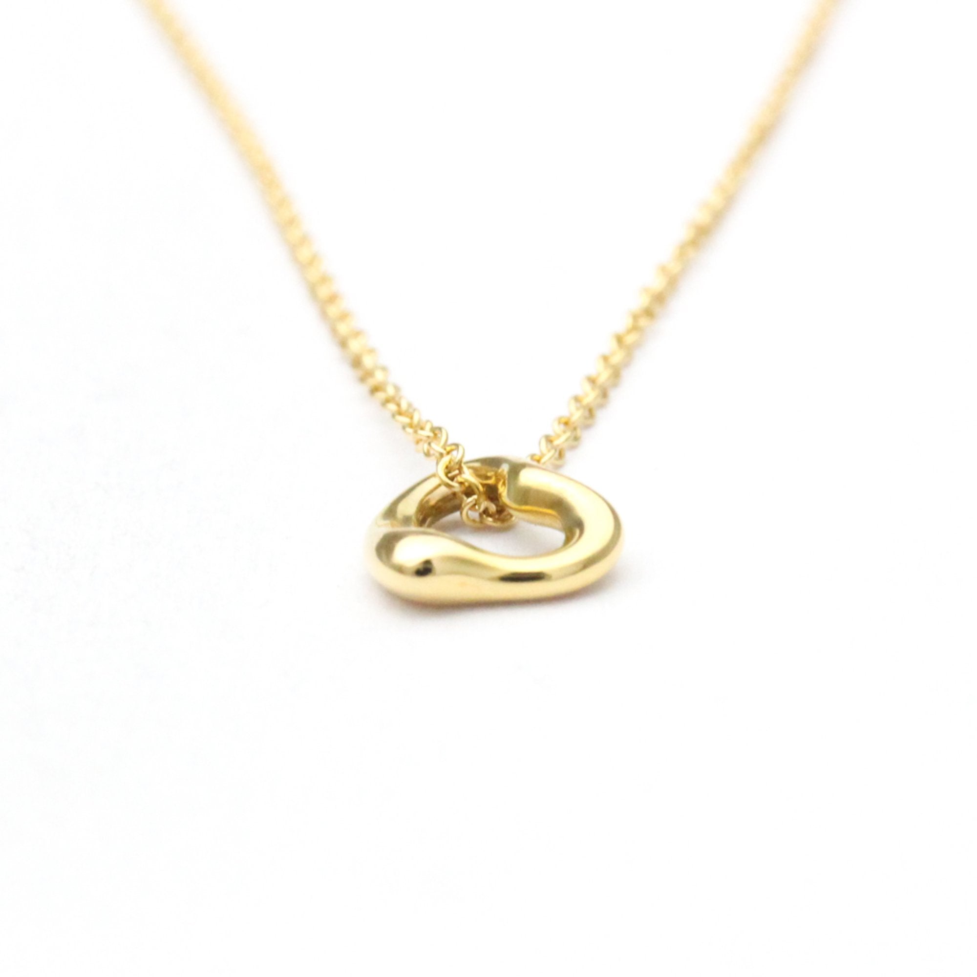 Open Heart Pendant Necklace 18K Yellow Gold 7mm