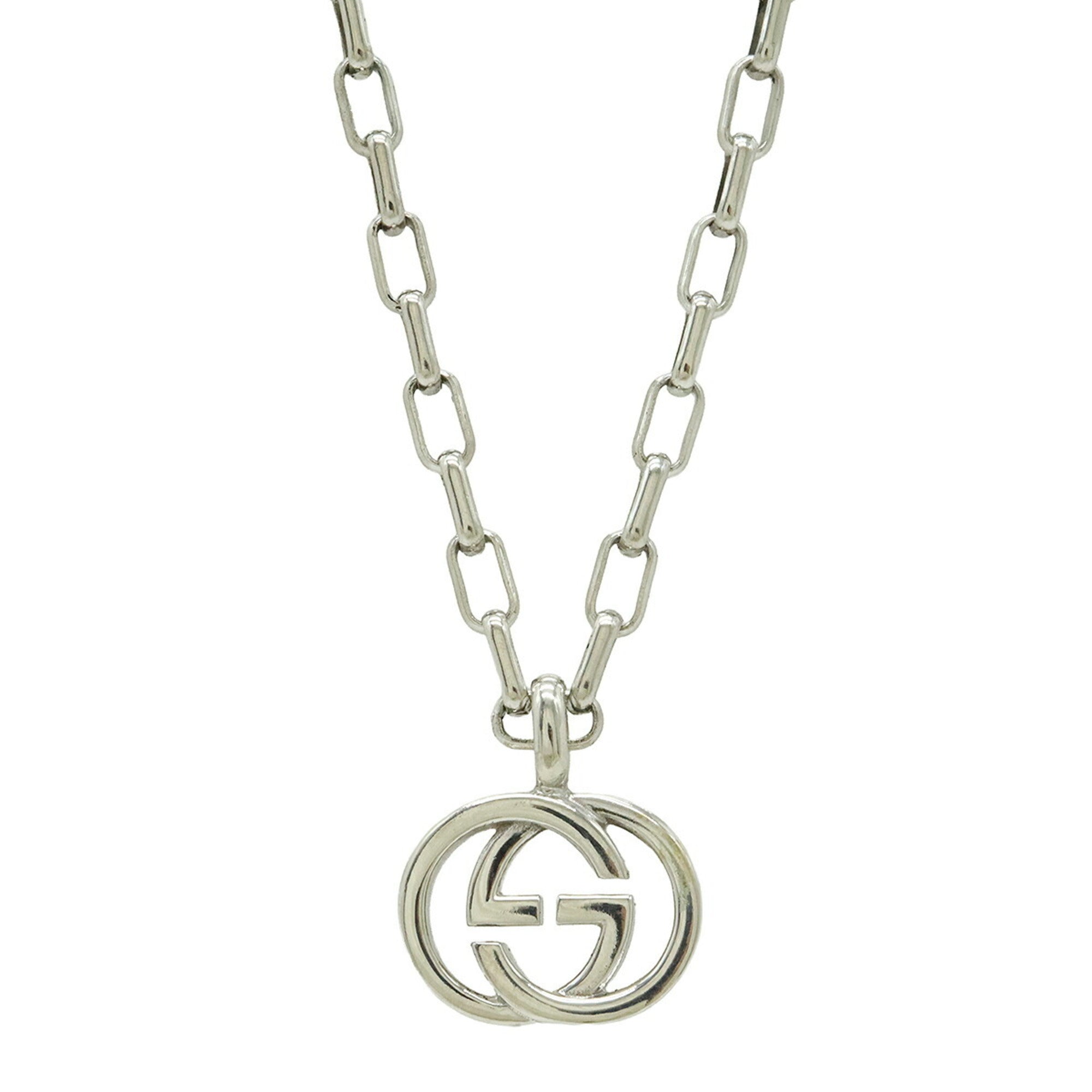 Interlocking G Pendant Necklace Sterling Silver