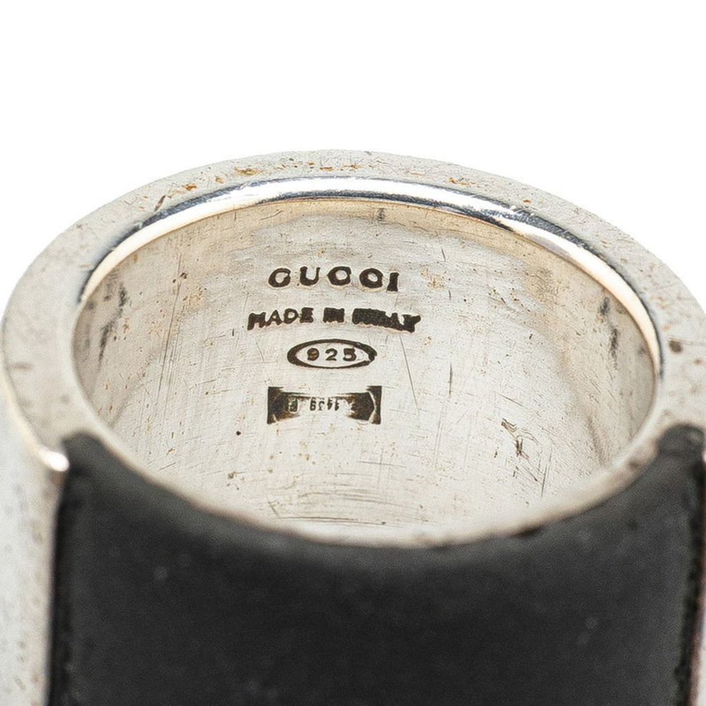 Band Ring Rubber and Sterling Silver