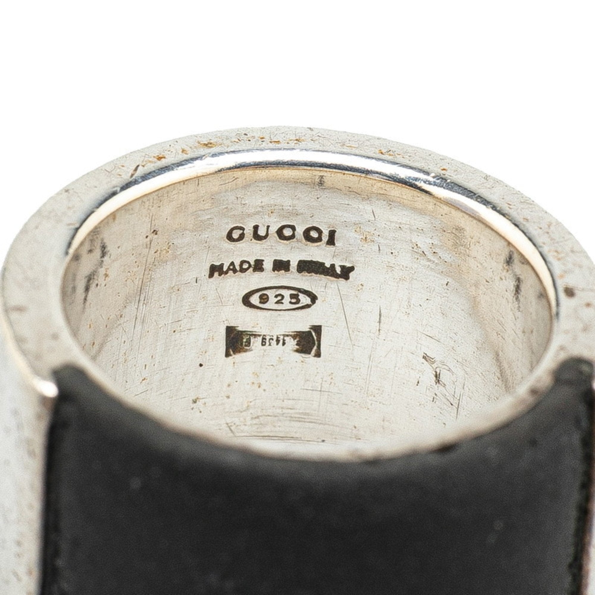 Band Ring Rubber and Sterling Silver