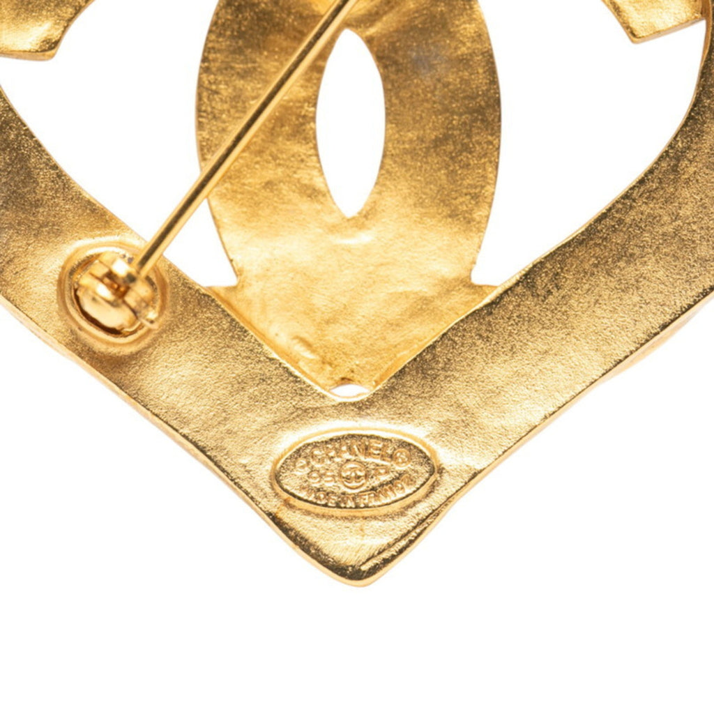 CC Logo Heart Brooch Metal