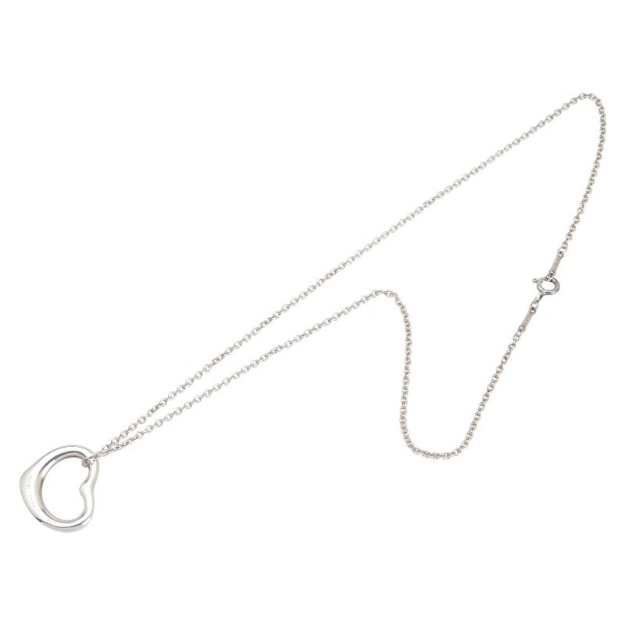 Open Heart Pendant Necklace Sterling Silver 18.8mm