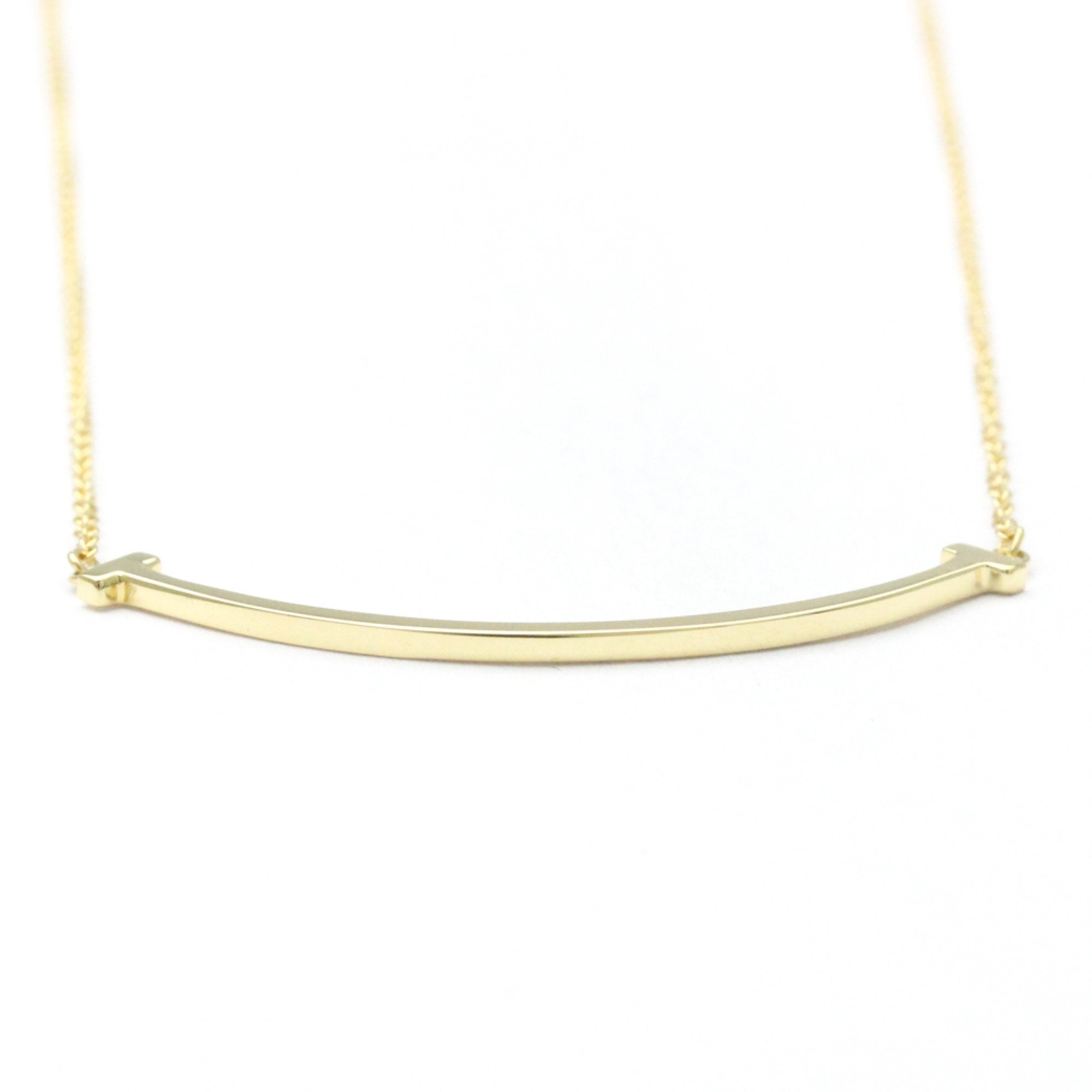 T Smile Pendant Necklace 18K Yellow Gold