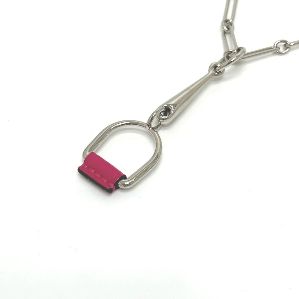 Heritage Eskettle Pendant Necklace Swift Leather Silver Mini