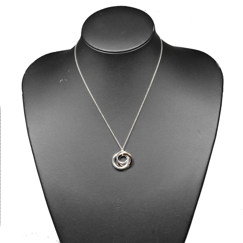 1837 Series Interlocking Circle Pendant Necklace Sterling Silver
