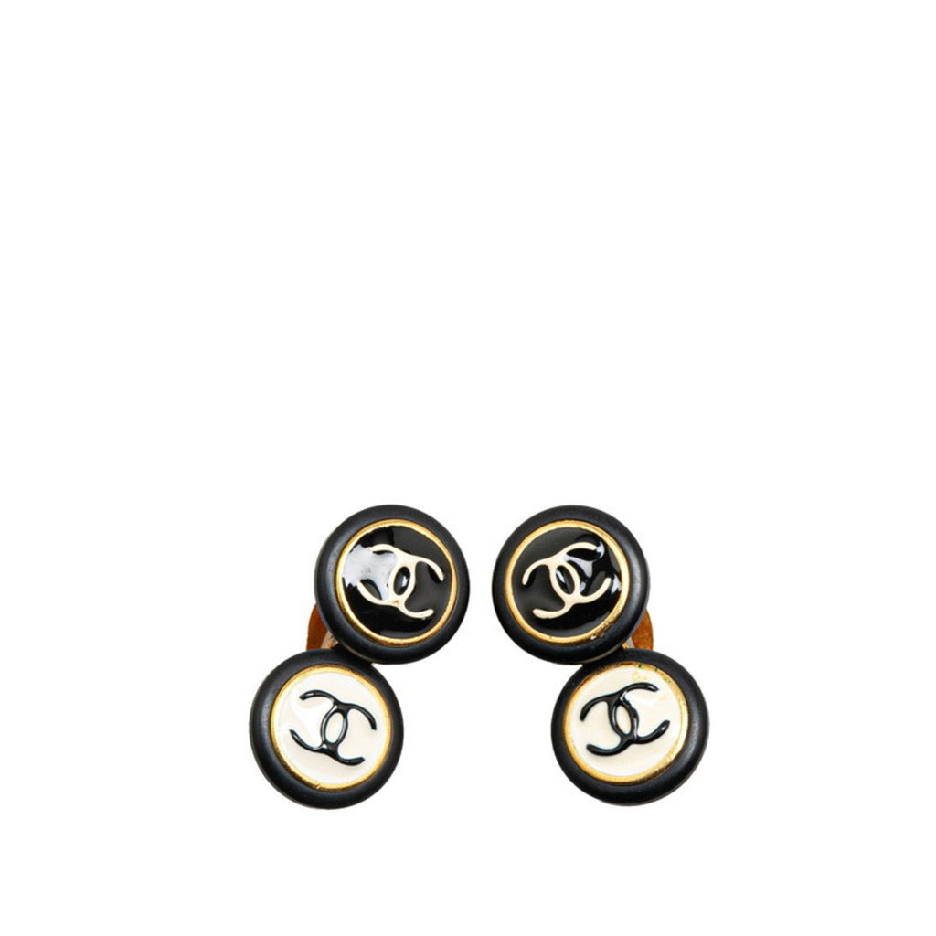 CC Logo Clip-On Earrings Gold-Tone Metal Gold-Tone Metal
