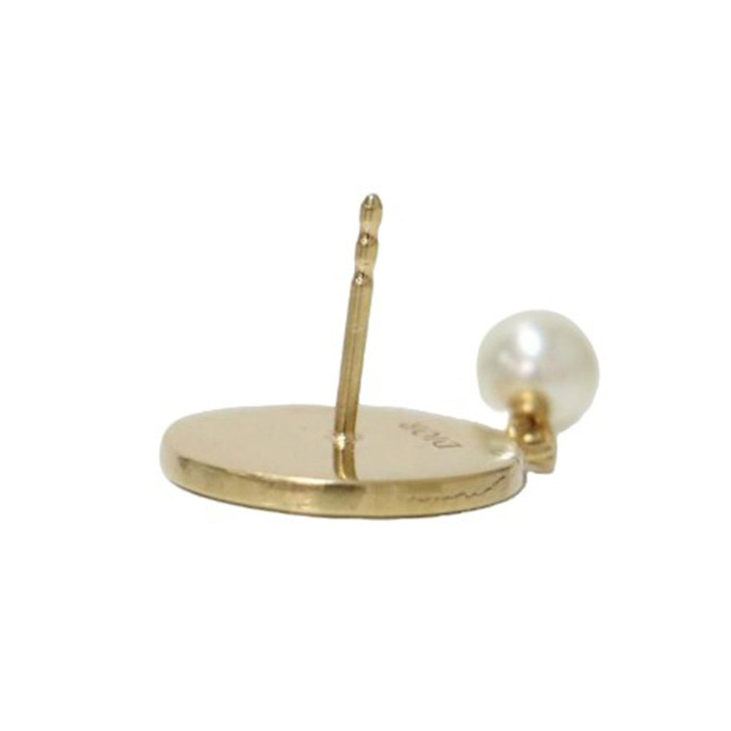 Earrings Pearl Gold-Tone Metal