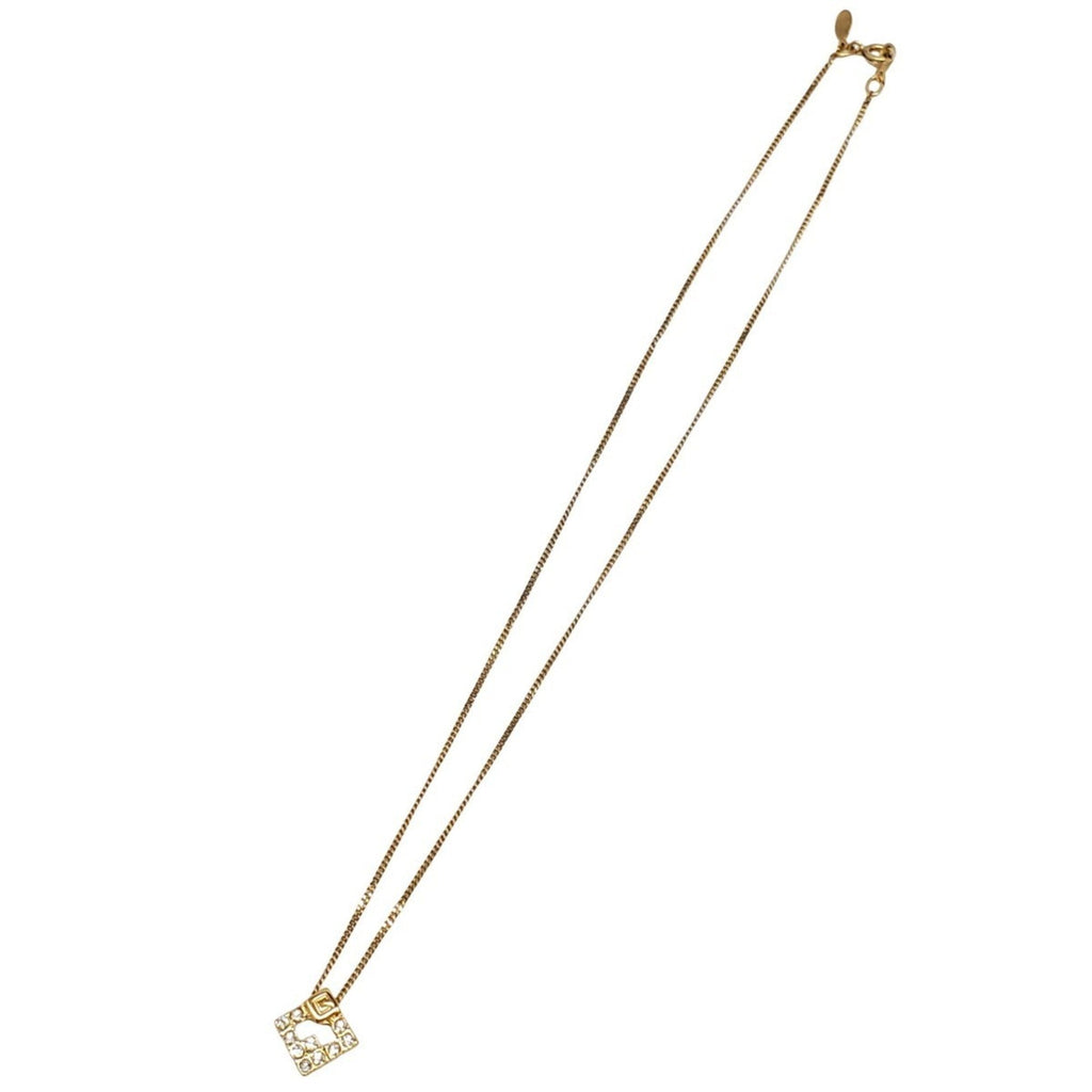 Pendant Necklace Gold with Rhinestone