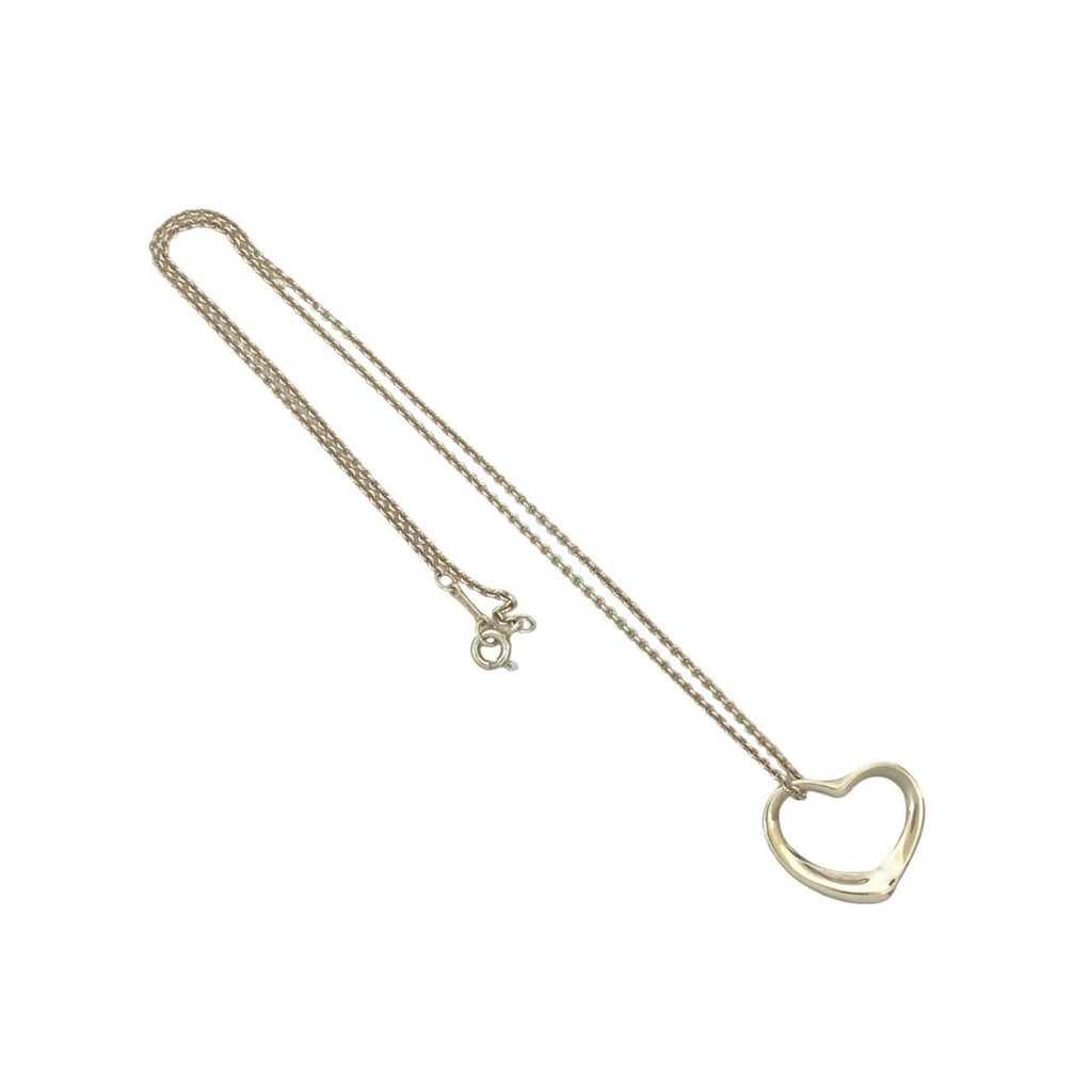 Open Heart Pendant Necklace Sterling Silver 14mm