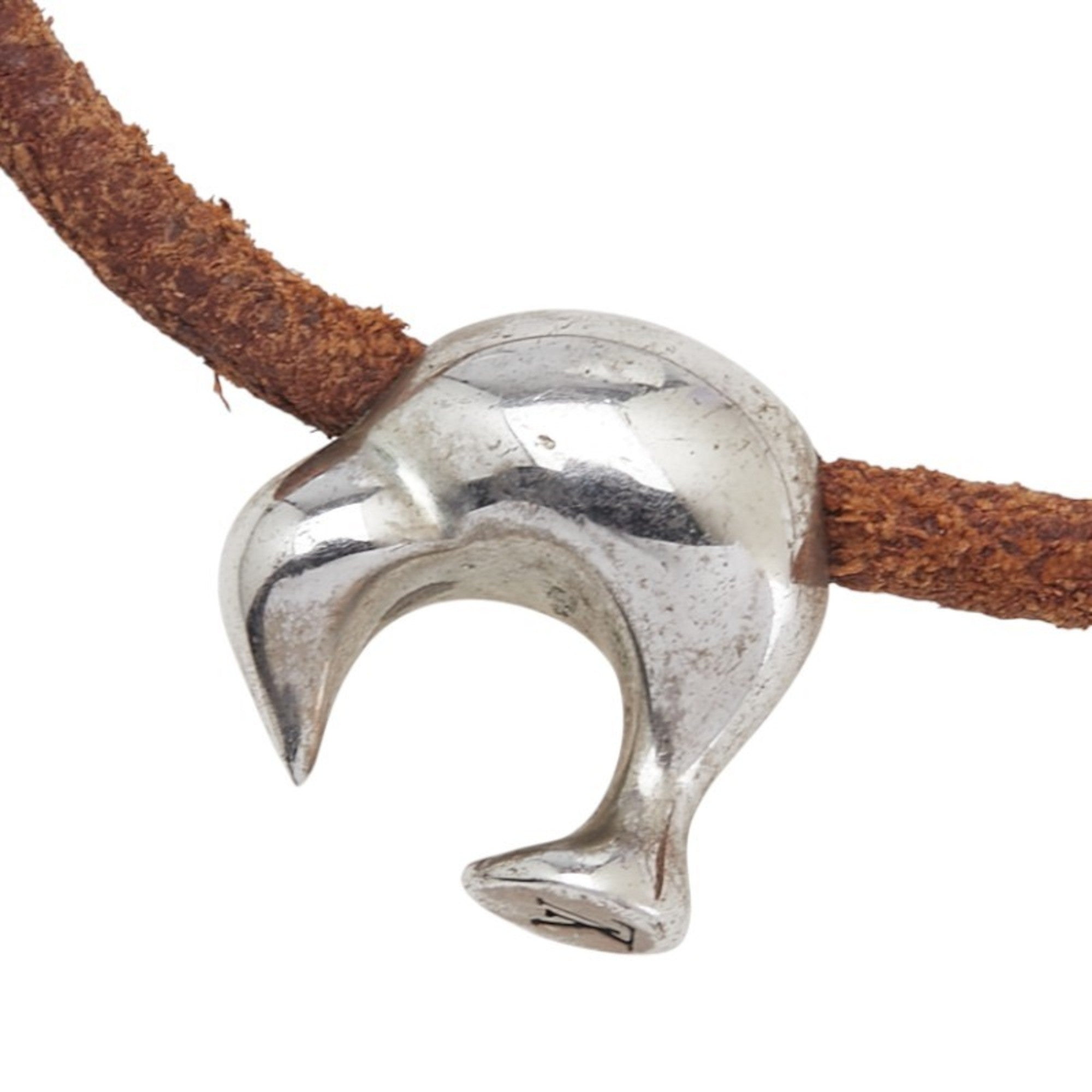 Kiwi Choker Necklace Leather and Sterling Silver