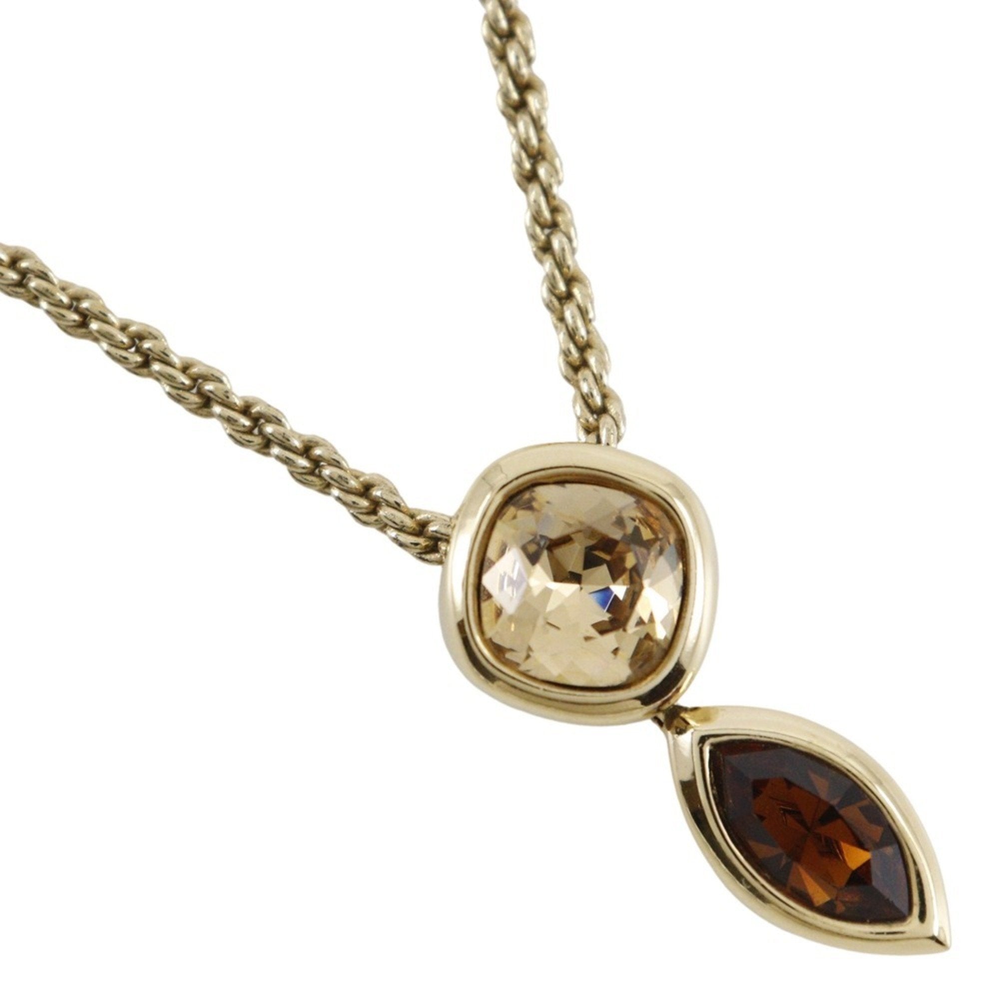 Pendant Necklace Gold with Color Stone